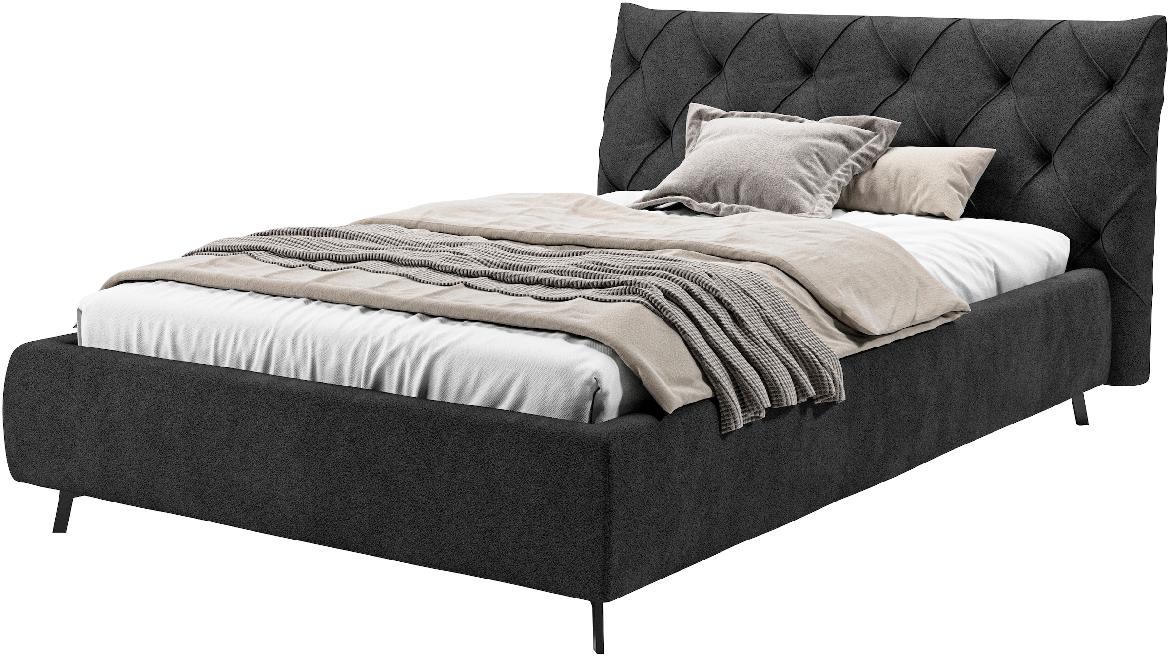 Home affaire "Elloree, in 4 Breiten bis 200cm, auch in Leder" Kopfteilhöhe 105 cm, belastbar bis 280 kg, auch in Überlänge 220cm