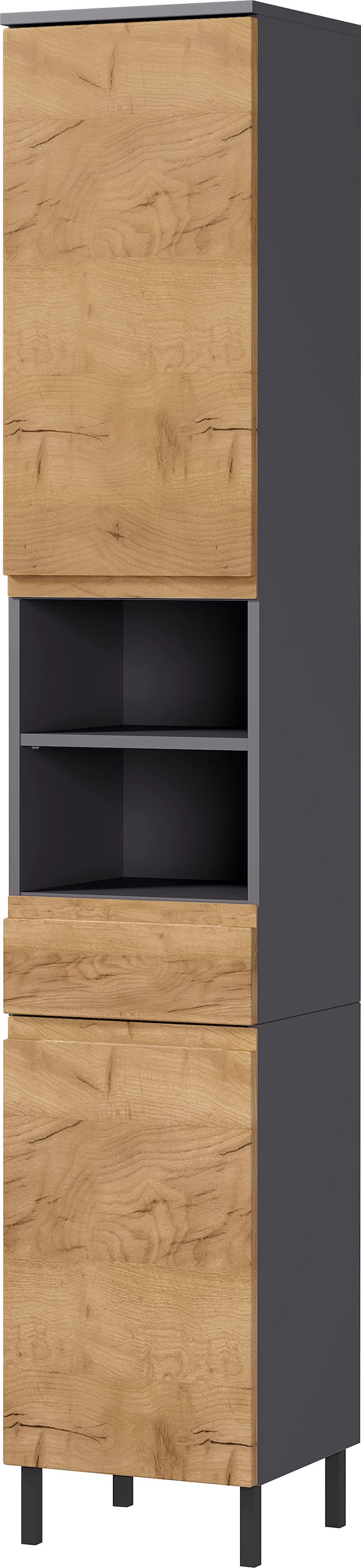 Hochschrank »Scantic«, Breite 34 cm, Badezimmerschrank, 2 Türen, 1 Schubkasten, 2 Fächer