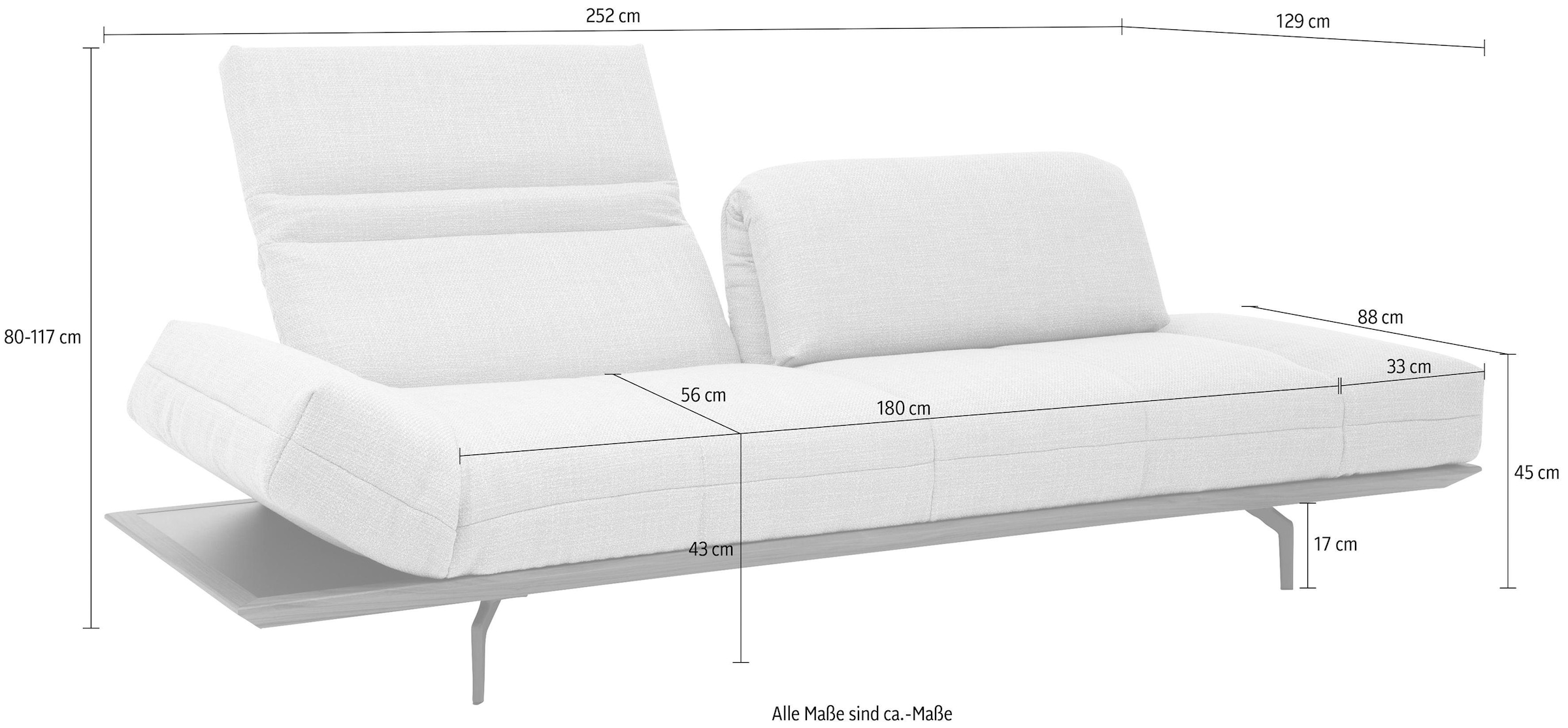 Creation BY ROLF BENZ 4-Sitzer »CR.420, Designsofa, Loungesofa«, in 2 Qualitäten, Holzrahmen in Eiche Natur oder Nußbaum, Breite 252 cm