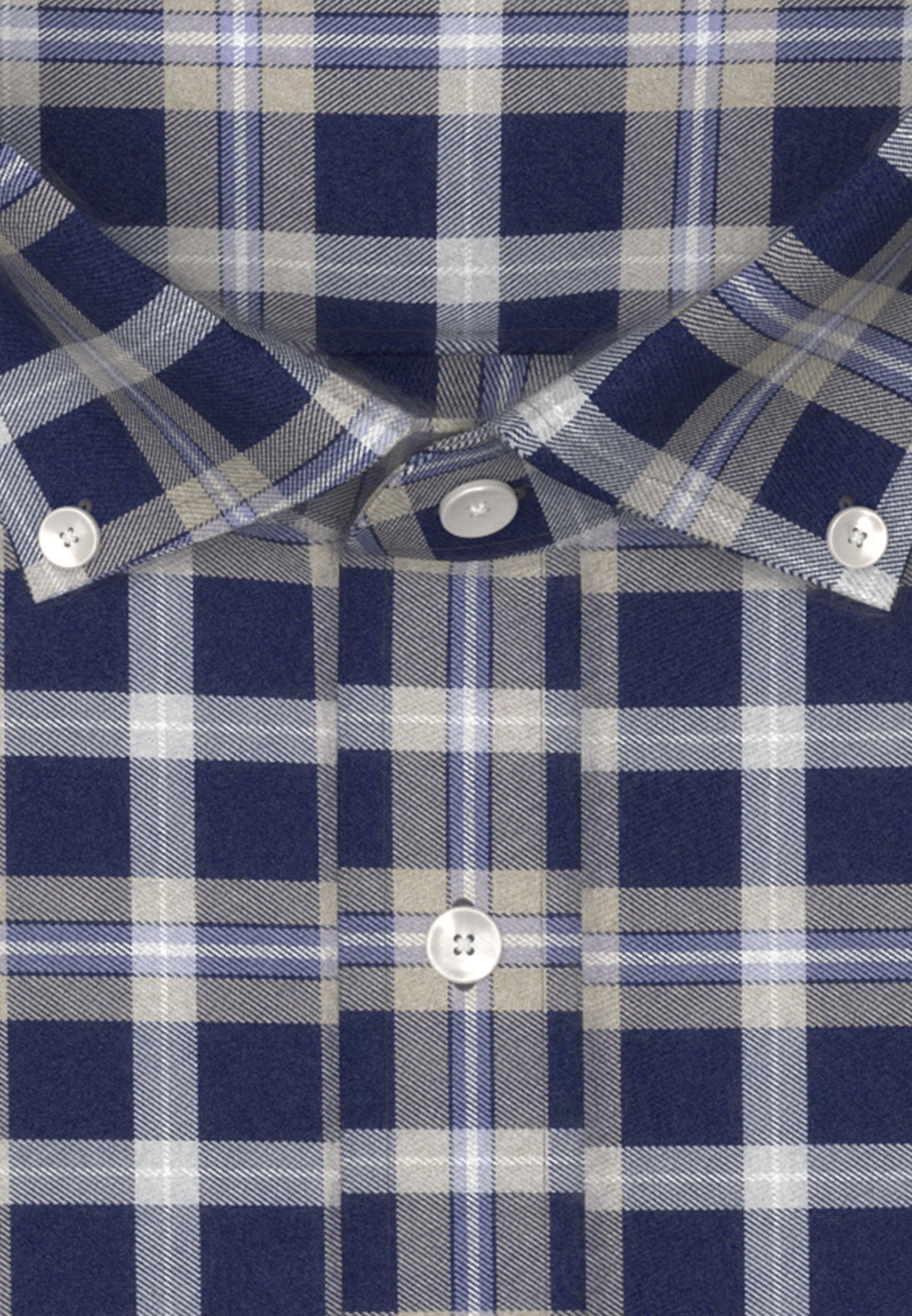 seidensticker Flanellhemd »Shaped«, Shaped Langarm Button-Down-Kragen Karo