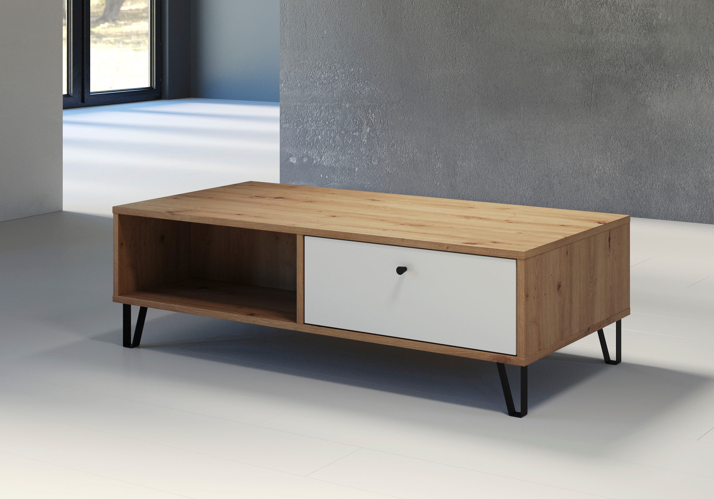 Places of Style Couchtisch "Tarragona", Couchtisch m. 2 Schub.K, 2 Fächern günstig online kaufen