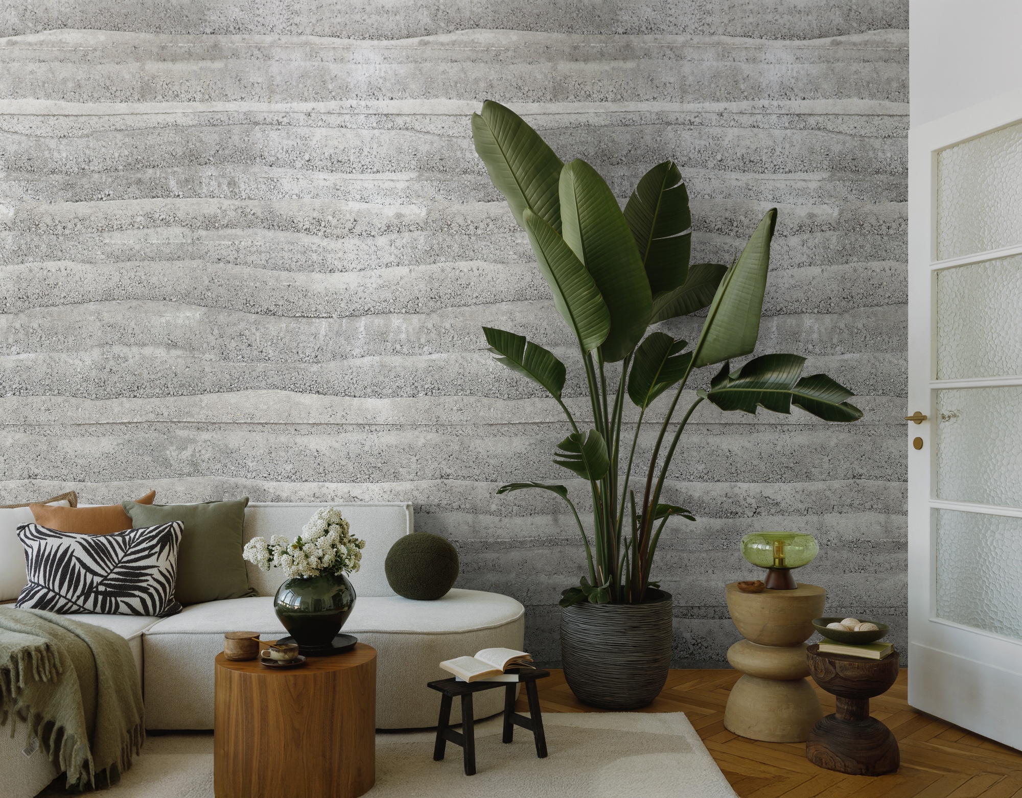 living walls Vliestapete »Vibes & Styles Stratora – Concrete Layers Fototapete« urban leicht strukturiert Steinstruktur mit sanften Linien und natürlicher Tiefenwirkung