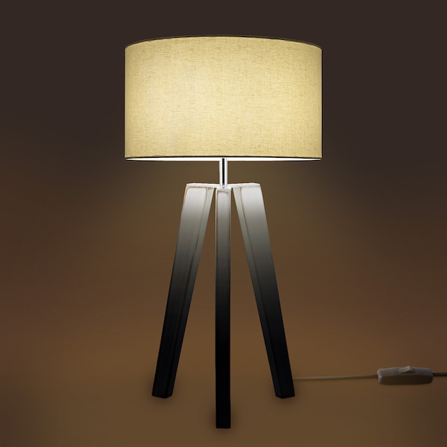Paco Home Tischleuchte »Canvas uni Color«, 1 flammig-flammig, Stehlampe  Vintage Fuß LED Lampe Wohnzimmer Skandinavischer Stil E27 | BAUR