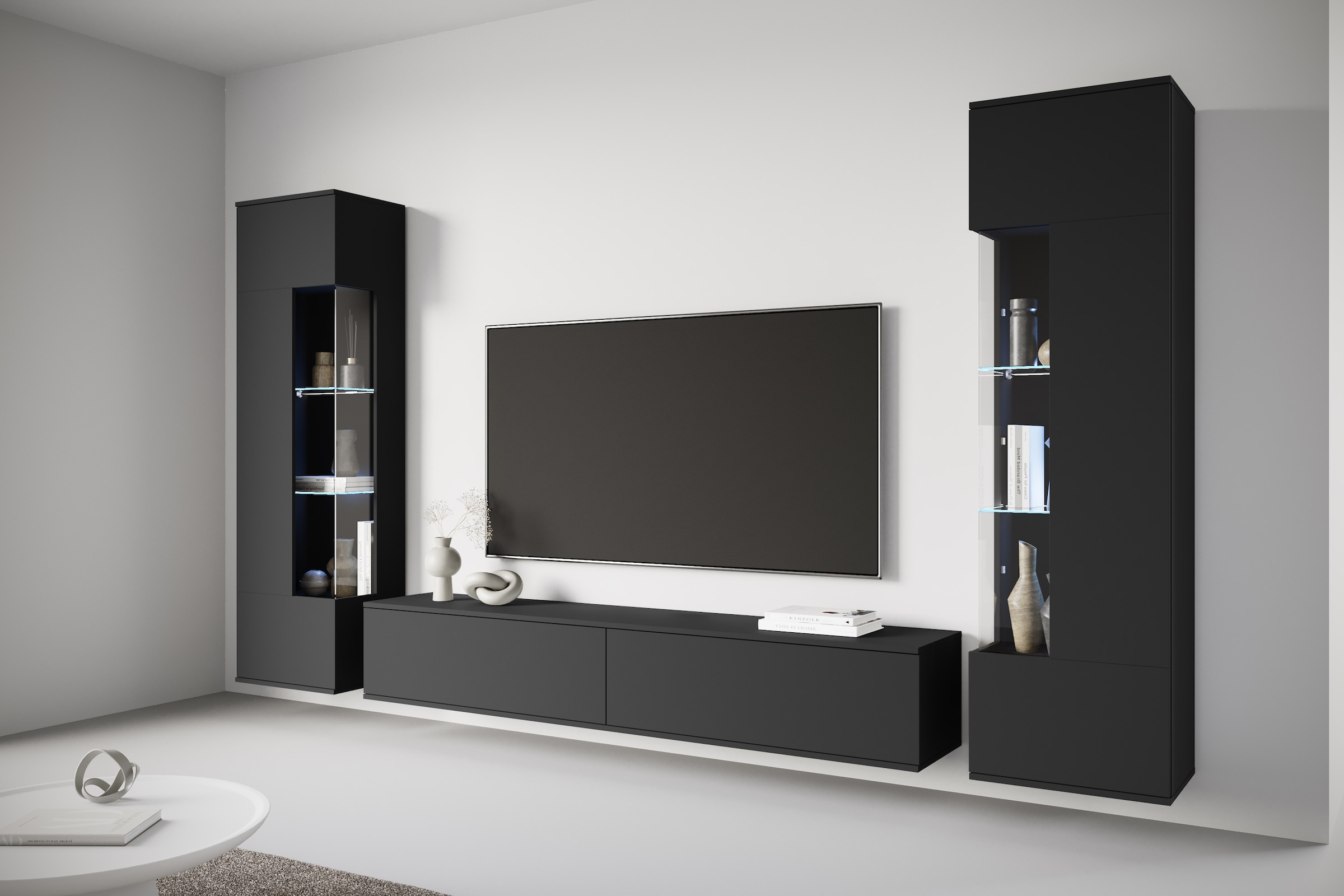 INOSIGN Wohnwand "Kenia, Vitrine Türanschlag links/rechts wechselbar" 3 Stk günstig online kaufen