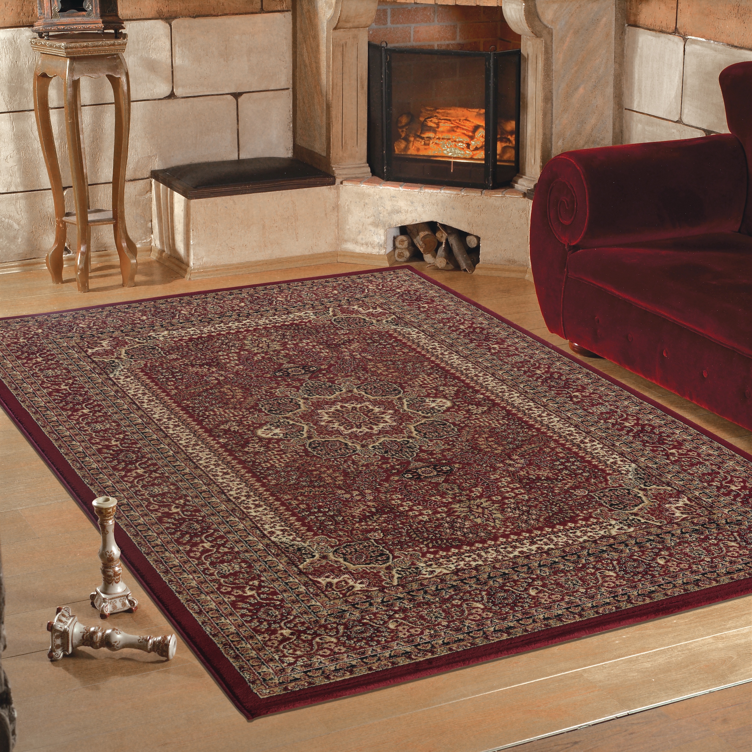 Teppich AYYILDIZ TEPPICHE "Marrakesh 207", rot, B:200cm H:12mm L:290cm, Kunstfaser, Teppiche, Teppich, Kurzflor, Orient-Optik, Webteppich, Wohnzimmer