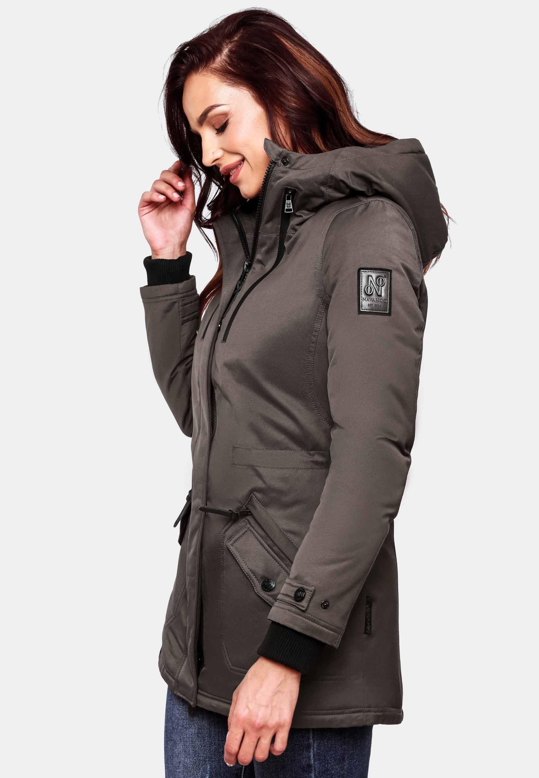 Navahoo Wintermantel »Avrille II«, sportlicher Damen Winter Kurzmantel mit großer Kapuze