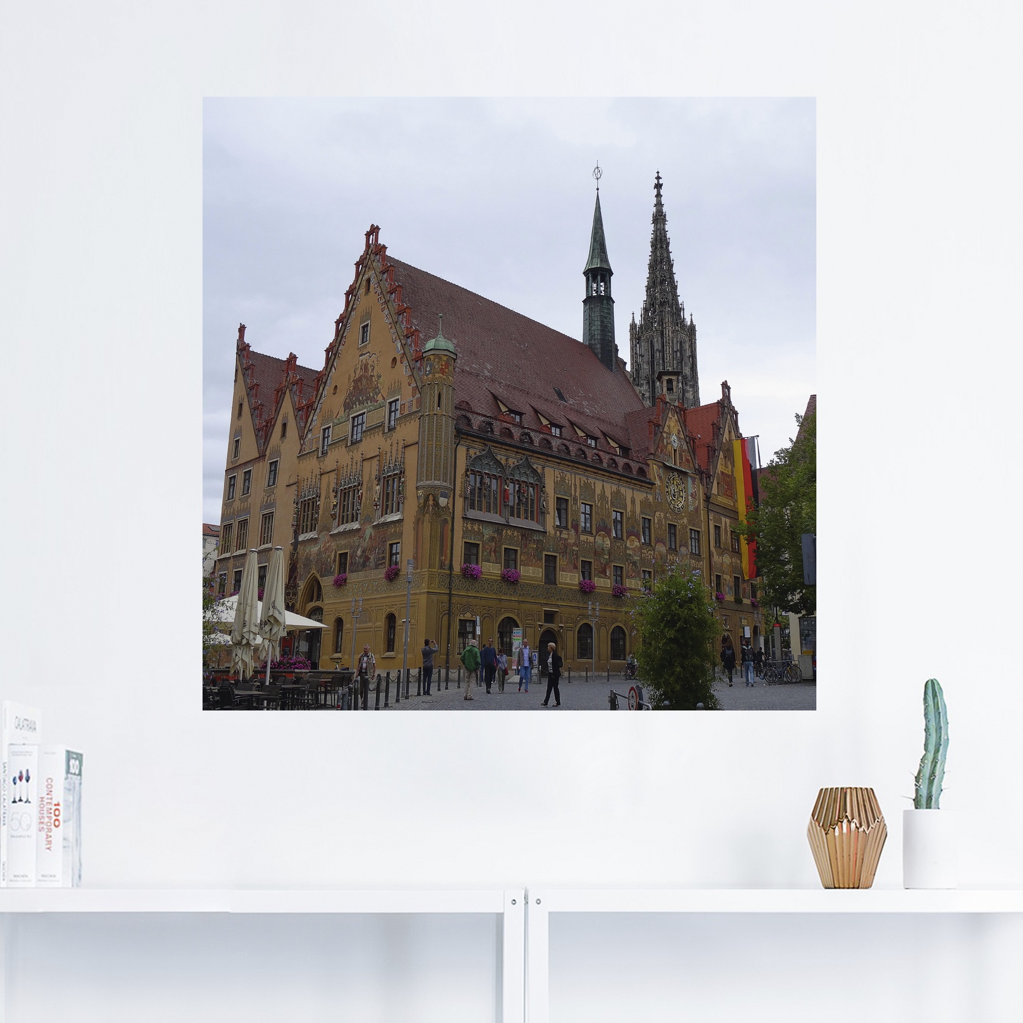 Artland Wandbild »Ulmer Rathaus«, Gebäude, (1 St.), als Alubild, Leinwandbild, Wandaufkleber oder Poster in versch. Größen