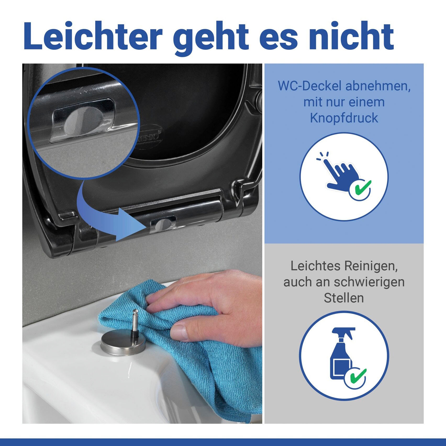WENKO WC-Sitz »Rieti« strapazierfähiger Toilettensitz, belastbar bis 350 kg, Absenkautomatik