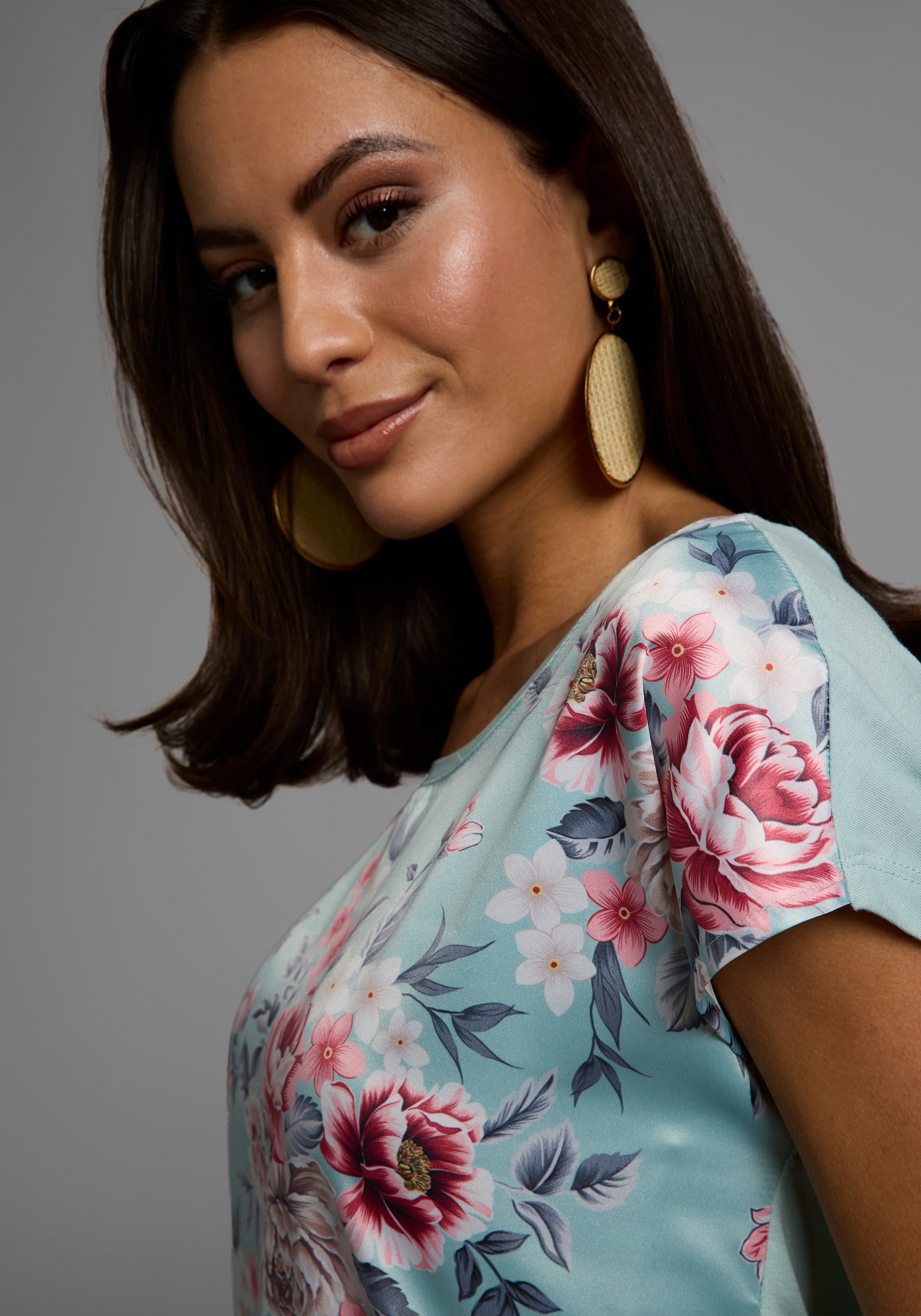 Laura Scott Shirtbluse, aus glänzendem Satin
