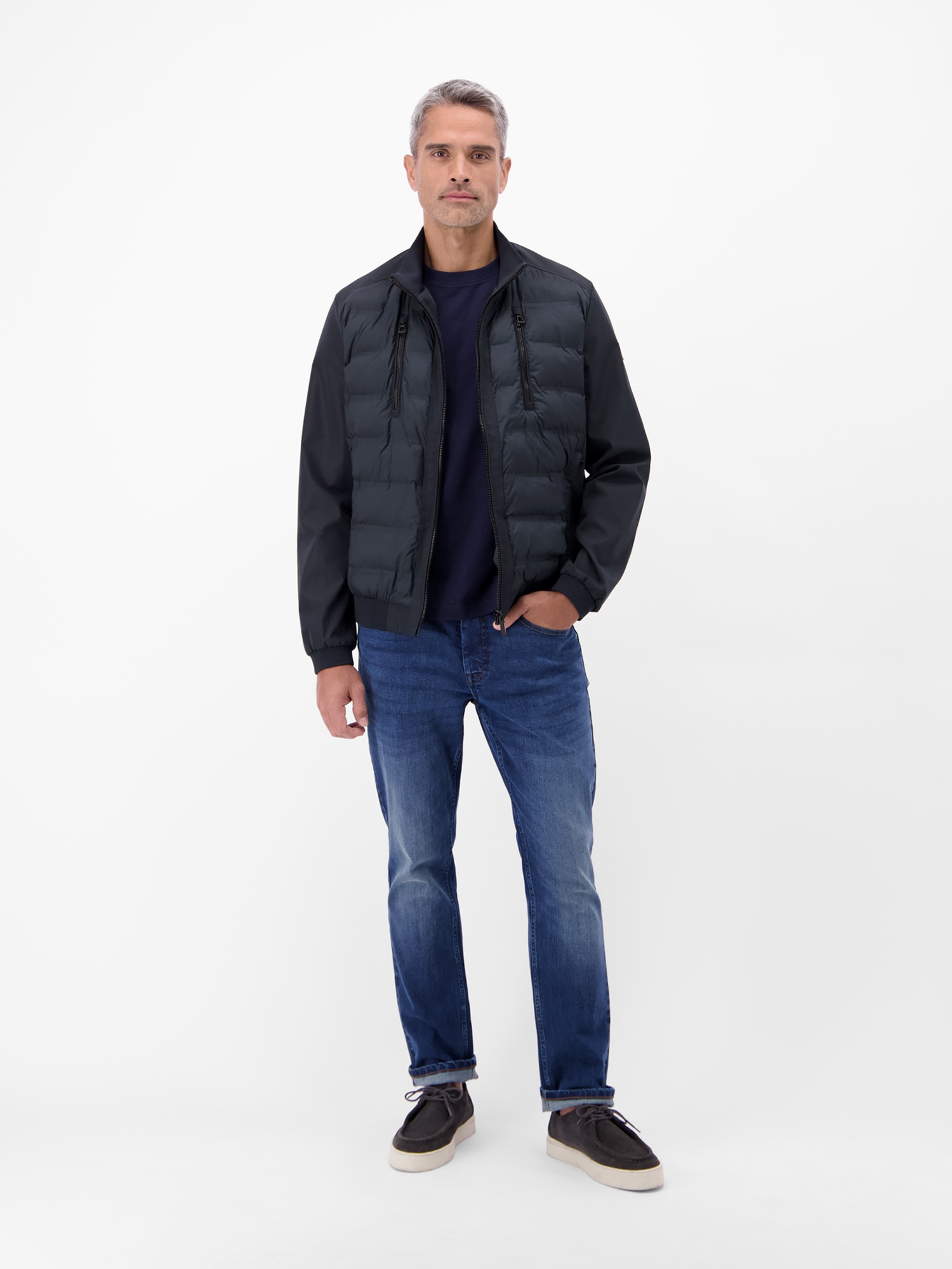 LERROS Outdoorjacke »Sportliche Hybrid-Jacke« ohne Kapuze Wasser- und windabweisend, leicht gefüttert, langarm, Brusttaschen