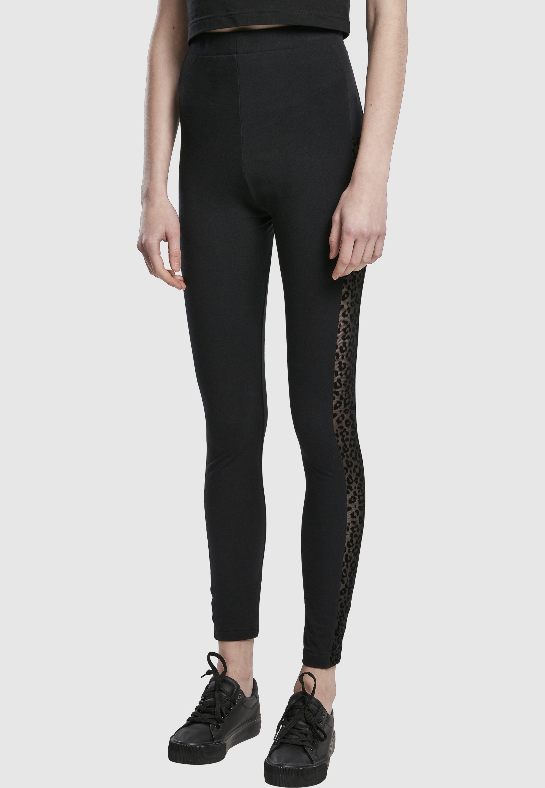 URBAN CLASSICS Leggings »Urban Classics Damen Ladies Flock Lace Stripe Leggings«