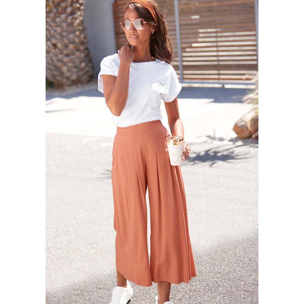 LASCANA Culotte, weite sommerliche Stoffhose mit Taschen