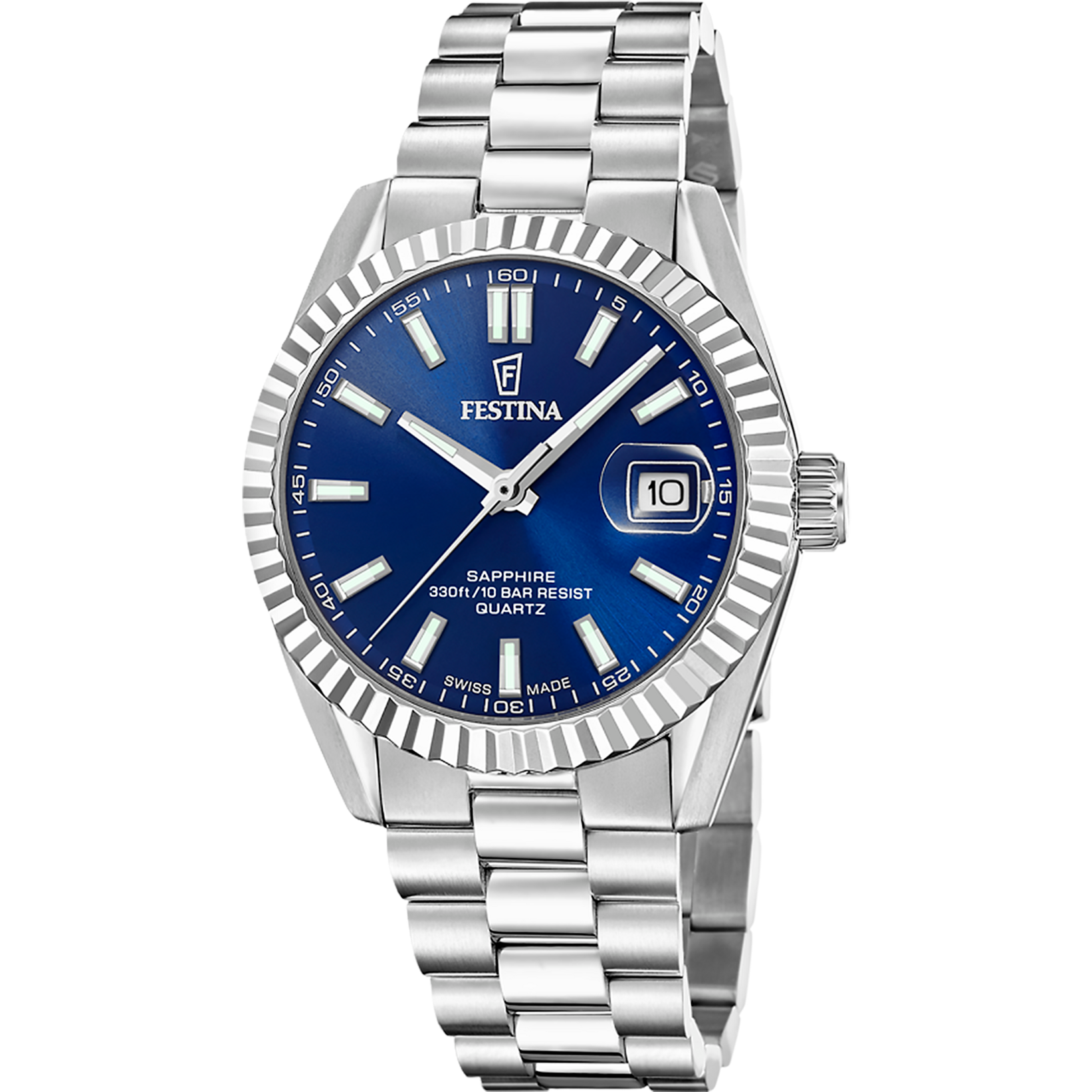 Festina Quarzuhr »Classic Steel« Armbanduhr, Damenuhr, Herrenuhr, Swiss Made, Edelstahlarmband, analog