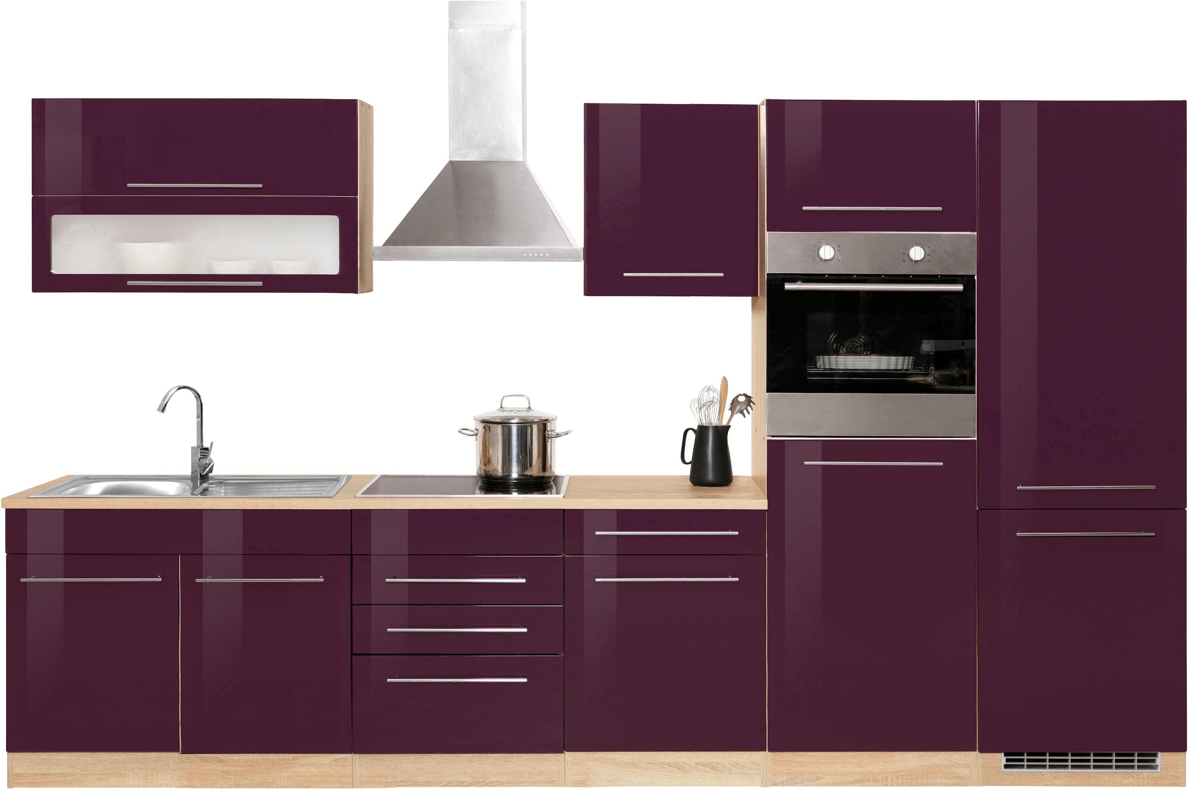 KOCHSTATION Küchenzeile »KS-Eton«, mit E-Geräten, Breite 330 cm