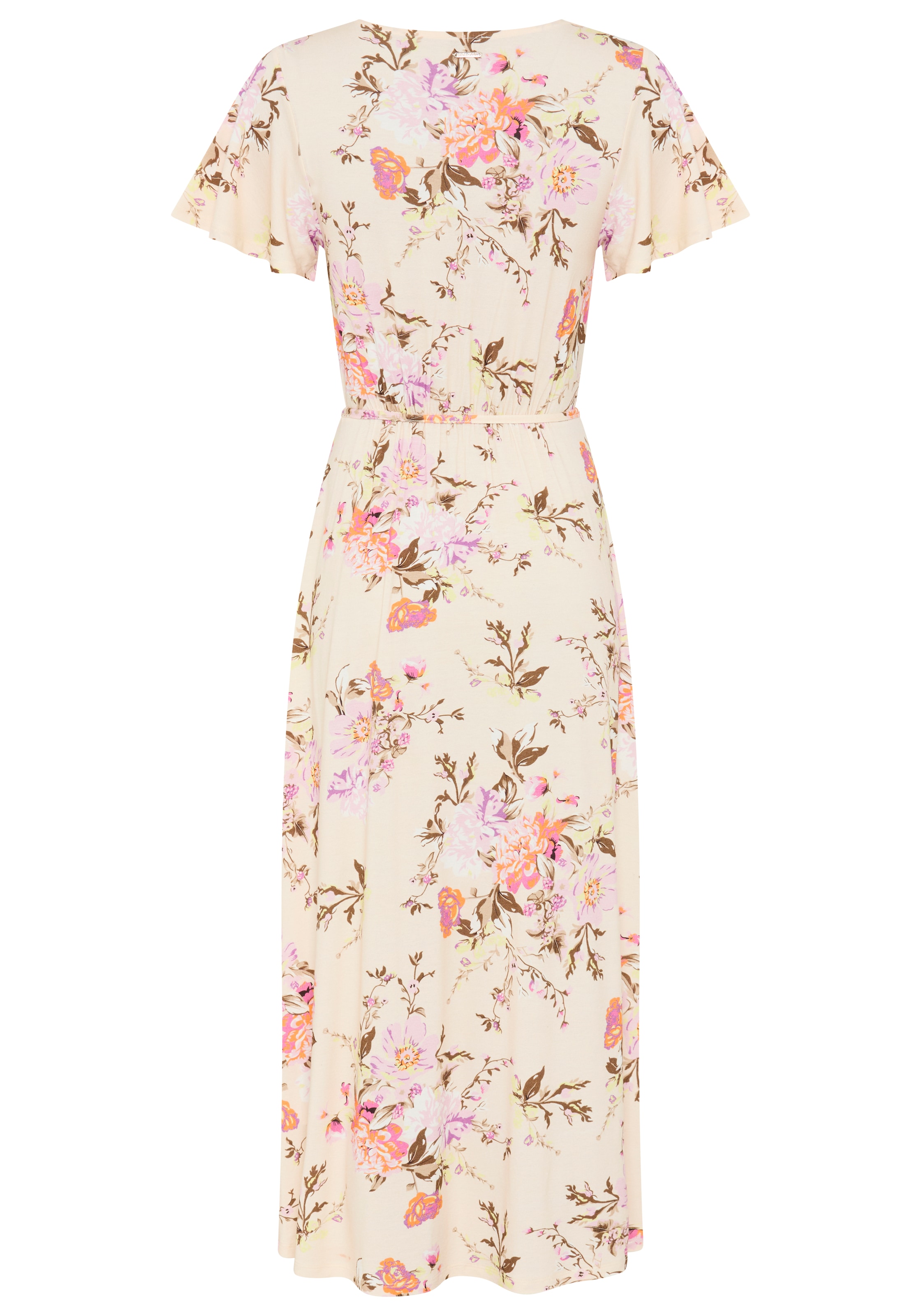 Laura Scott Sommerkleid mit geblümtem Design, aus Viskose und Elasthan, Midi-Länge