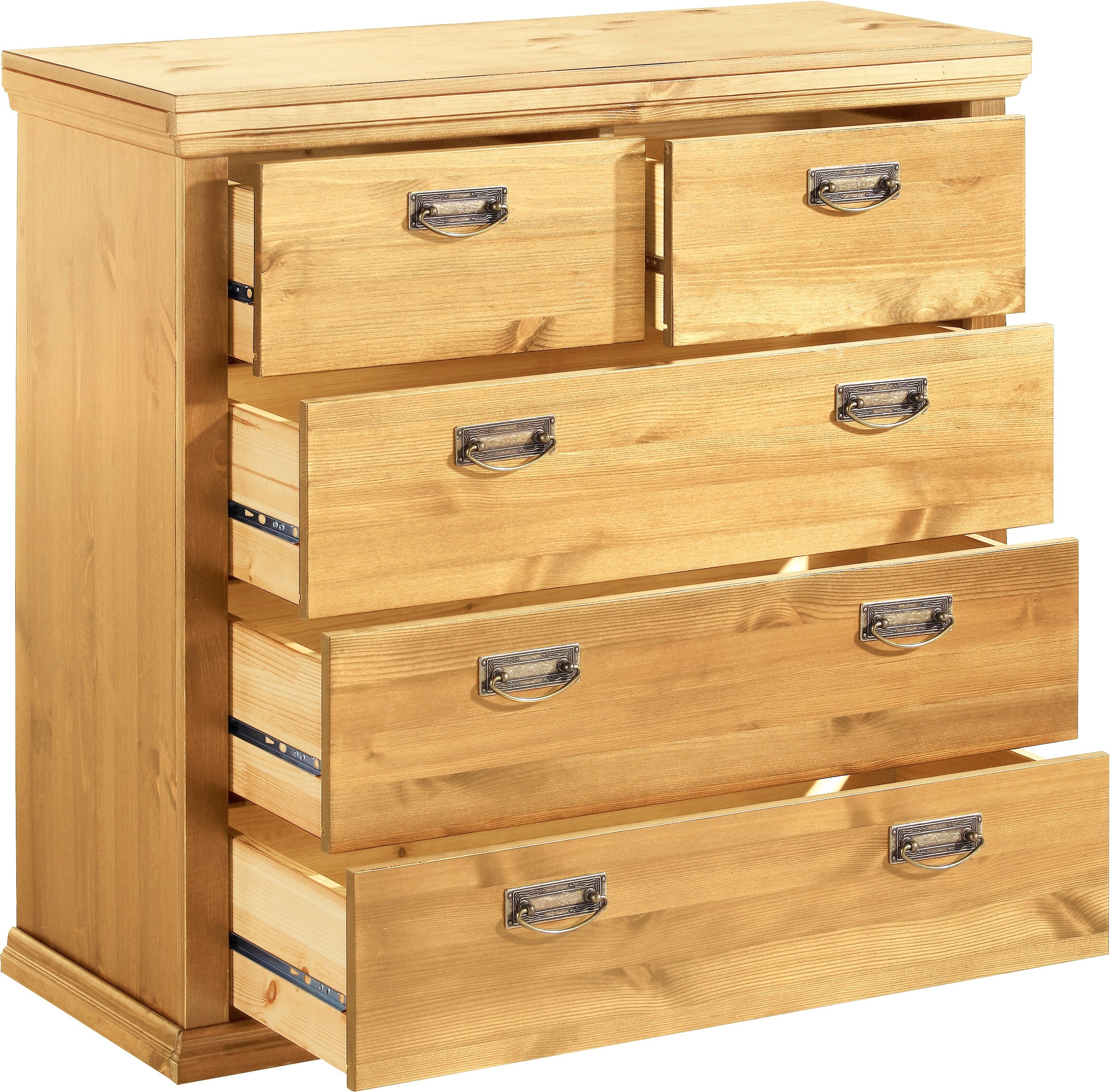 Thumbnail - OTTO home Schubkastenkommode "Madrid" aus massiver Kiefer mit 5 Schubladen, 90cm breit