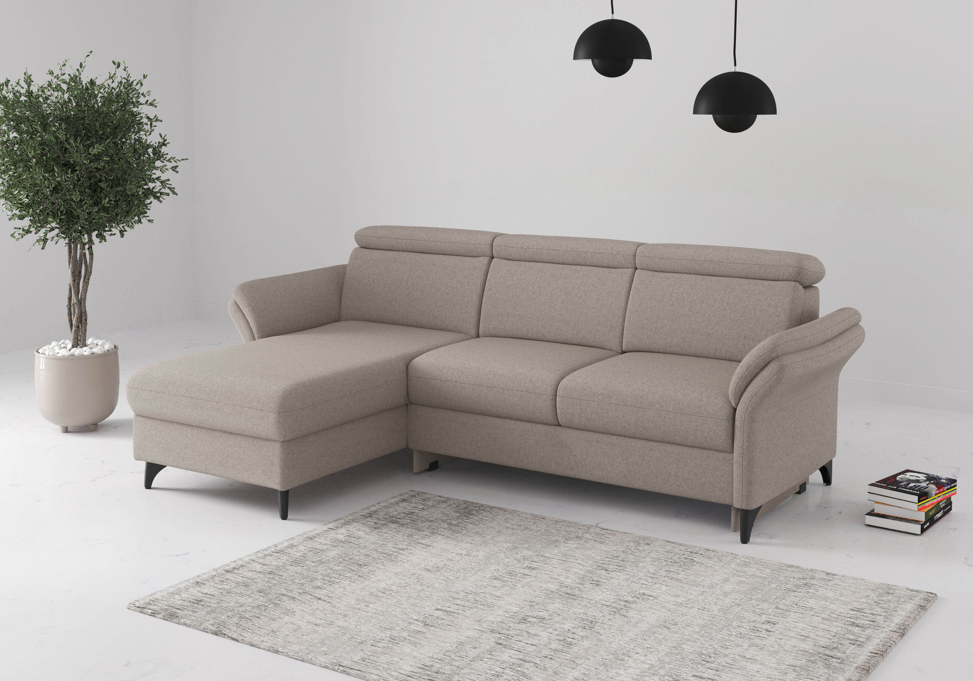 sit&more Ecksofa "Glendale, L-Form" inkl. Kopfteilverstellung,wahlweise mit Vorziehsitz und Bettkasten