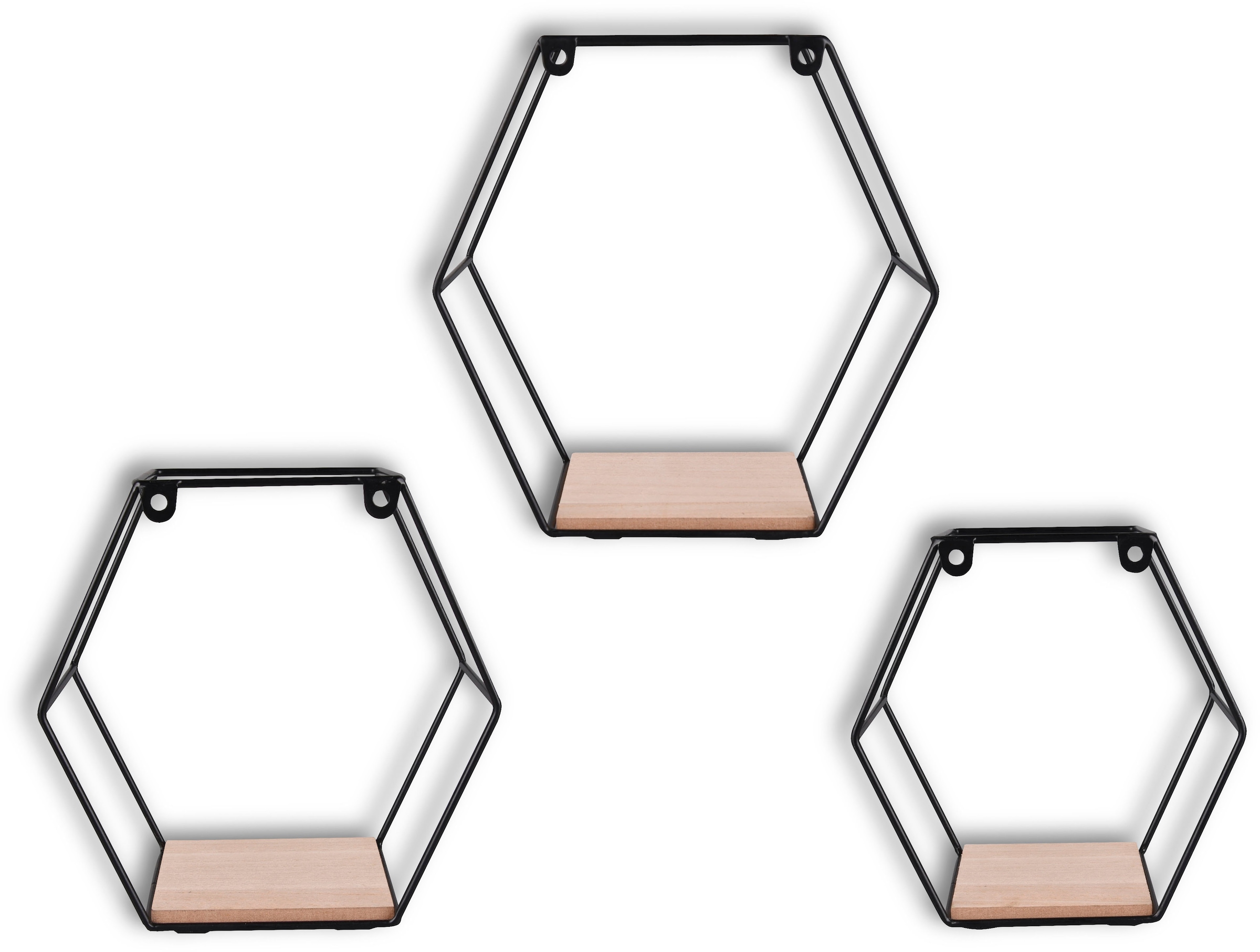 Ablageregal "CHIARA", B/H/T: 25cm x 22cm x 10cm, offene Fächer, schwarz, MIRRORS AND MORE, Regale, Wandregalset