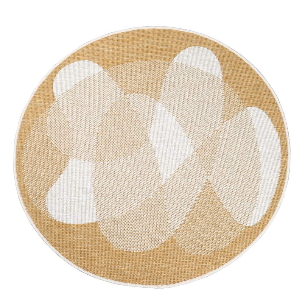 Carpet City Outdoorteppich »DUO RUG 5835«, rund, 5 mm Höhe, Wendeteppich Wetterfest In- & Outdoor, Balkon, Terrasse, Wohnzimmer