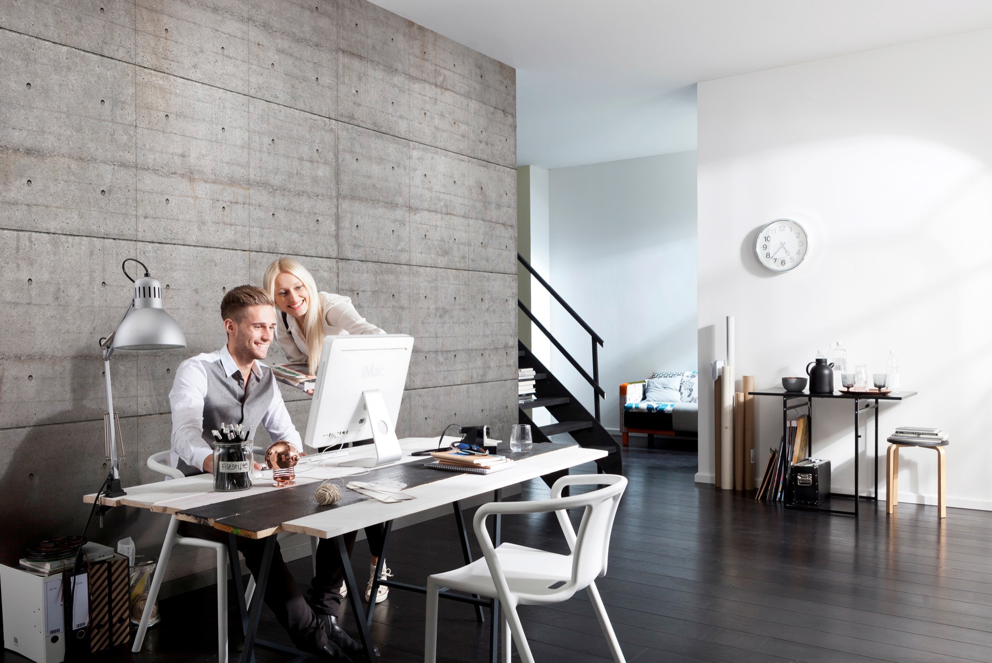 Komar Fototapete »Concrete Blocks - Größe 368 x 254 cm« bedruckt glatt Wohnzimmer, Schlafzimmer