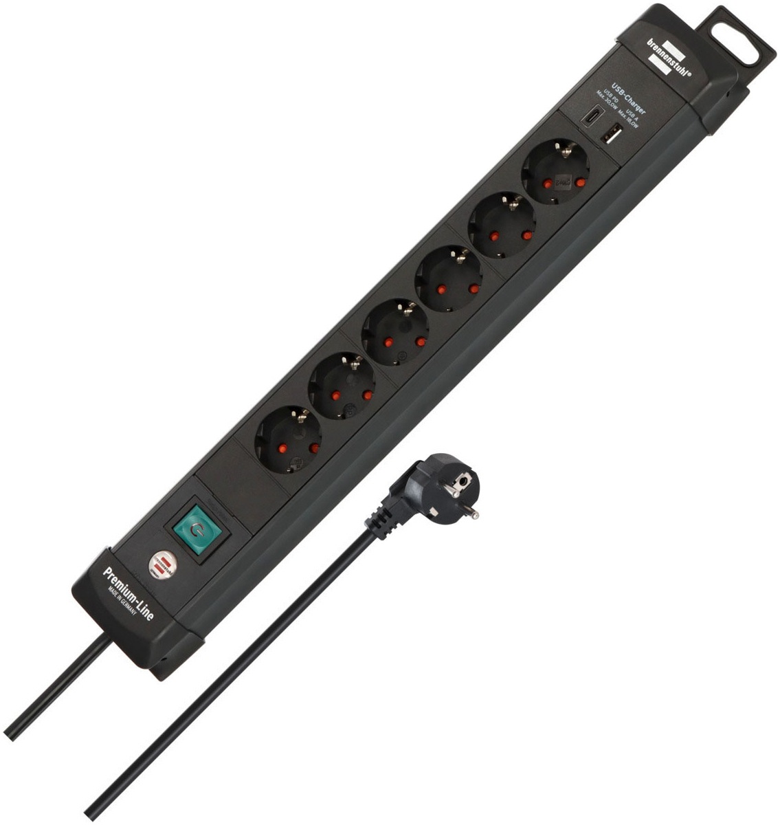 BRENNENSTUHL Steckdosenleiste "H05VV-F 3G1,5, 3 m", 3m, schwarz, Steckdosenleisten