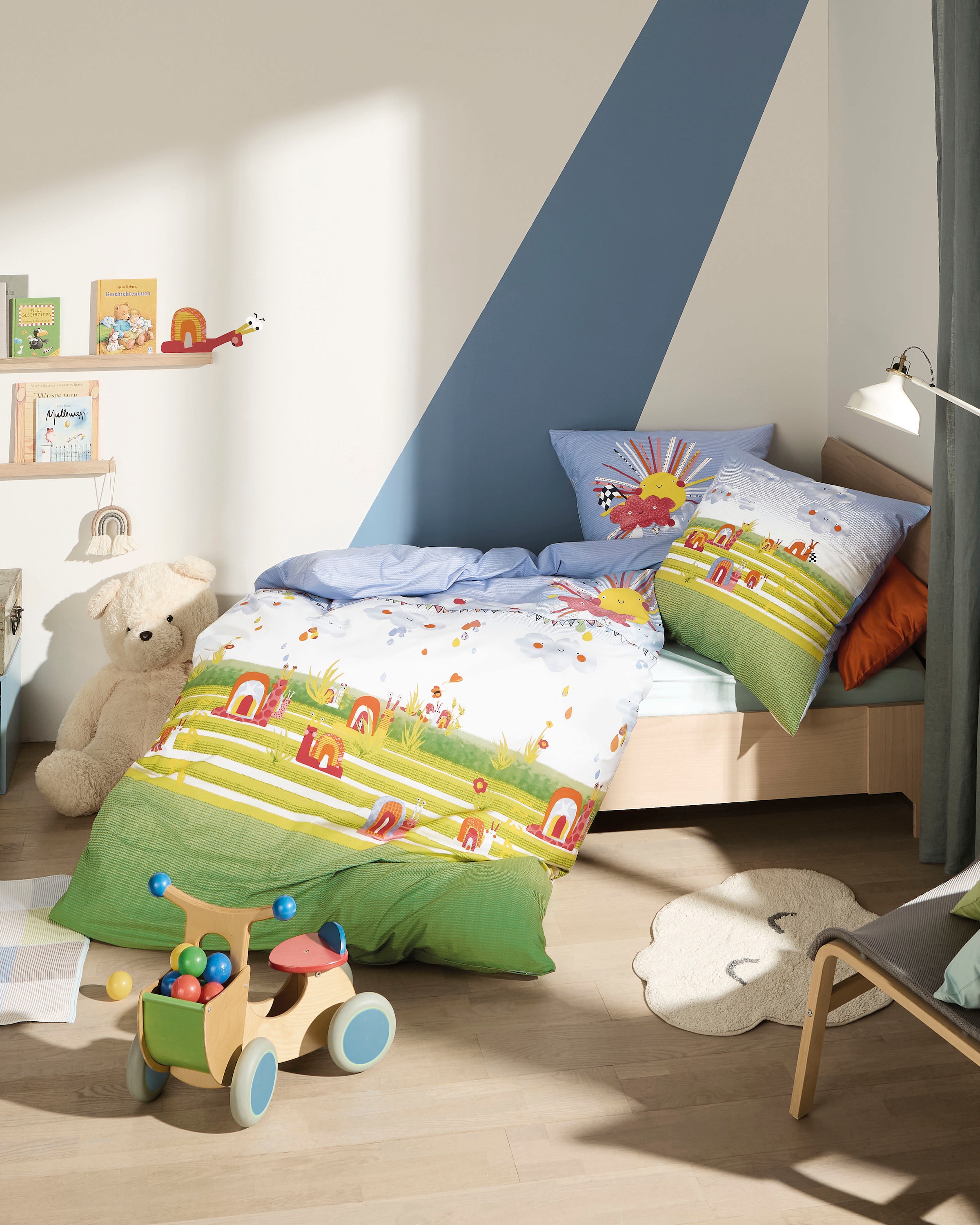 Kaeppel Kinderbettwäsche "Regenbogenrennschnecken" 2 Stk. tlg. Mit Schnecke günstig online kaufen
