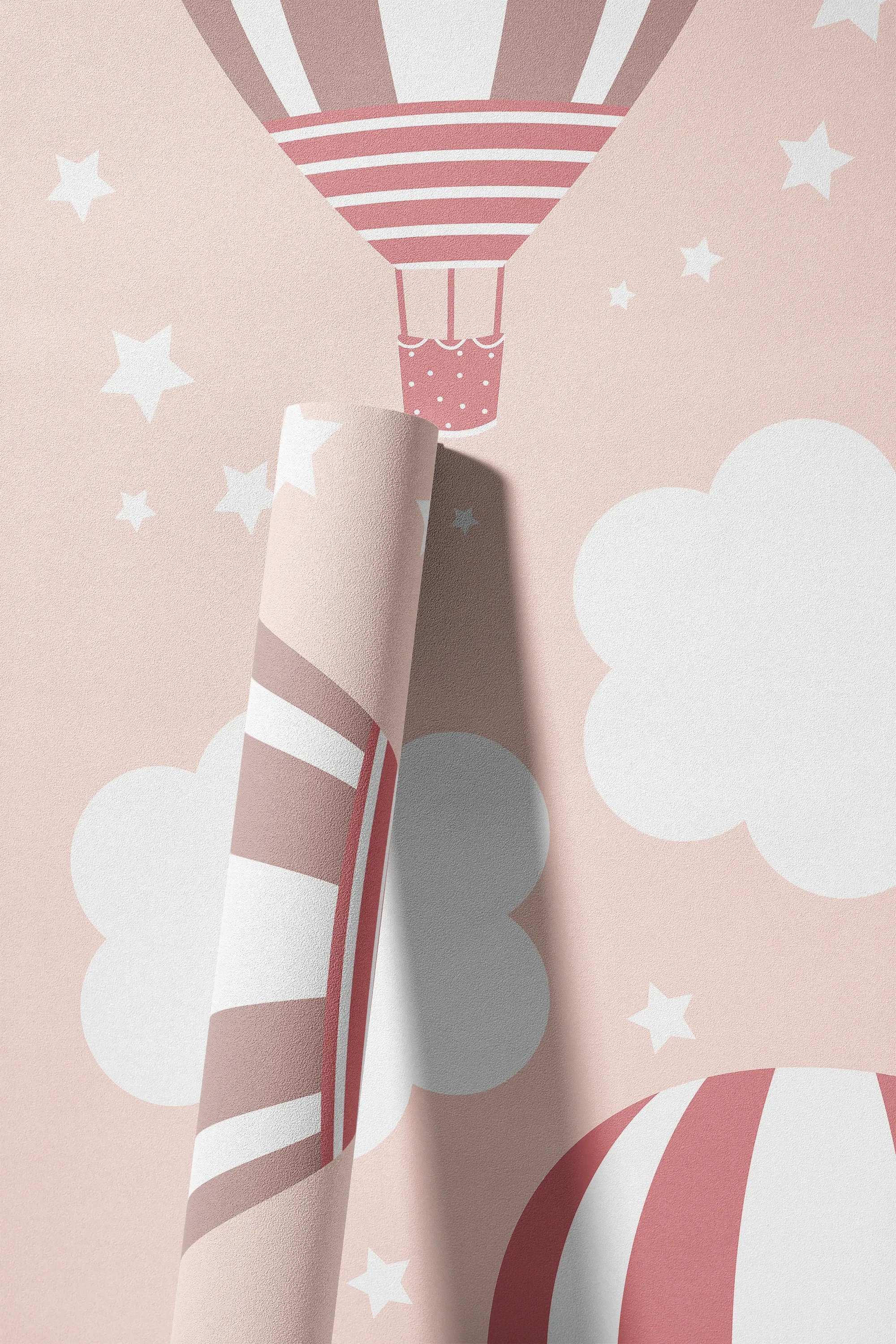living walls »LIMITED – Heißluftballons Fototapete« Comic | Motiv | minimalistisch leicht strukturiert Verspielte Heißluftballons als großformatiges Kinderzimmermotiv