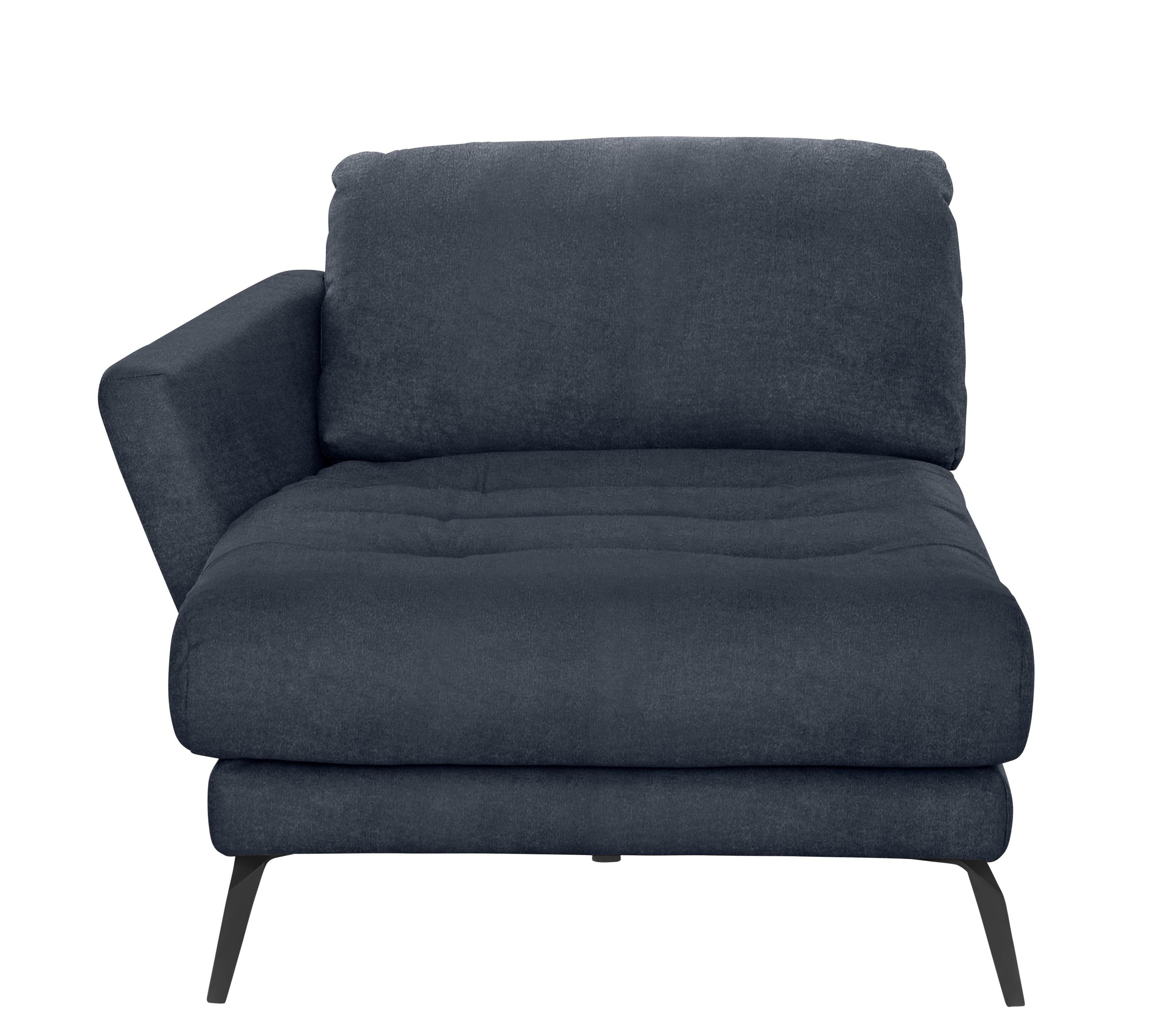 W.SCHILLIG Chaiselongue »softy«, mit dekorativer Heftung im Sitz, Füße schwarz pulverbeschichtet