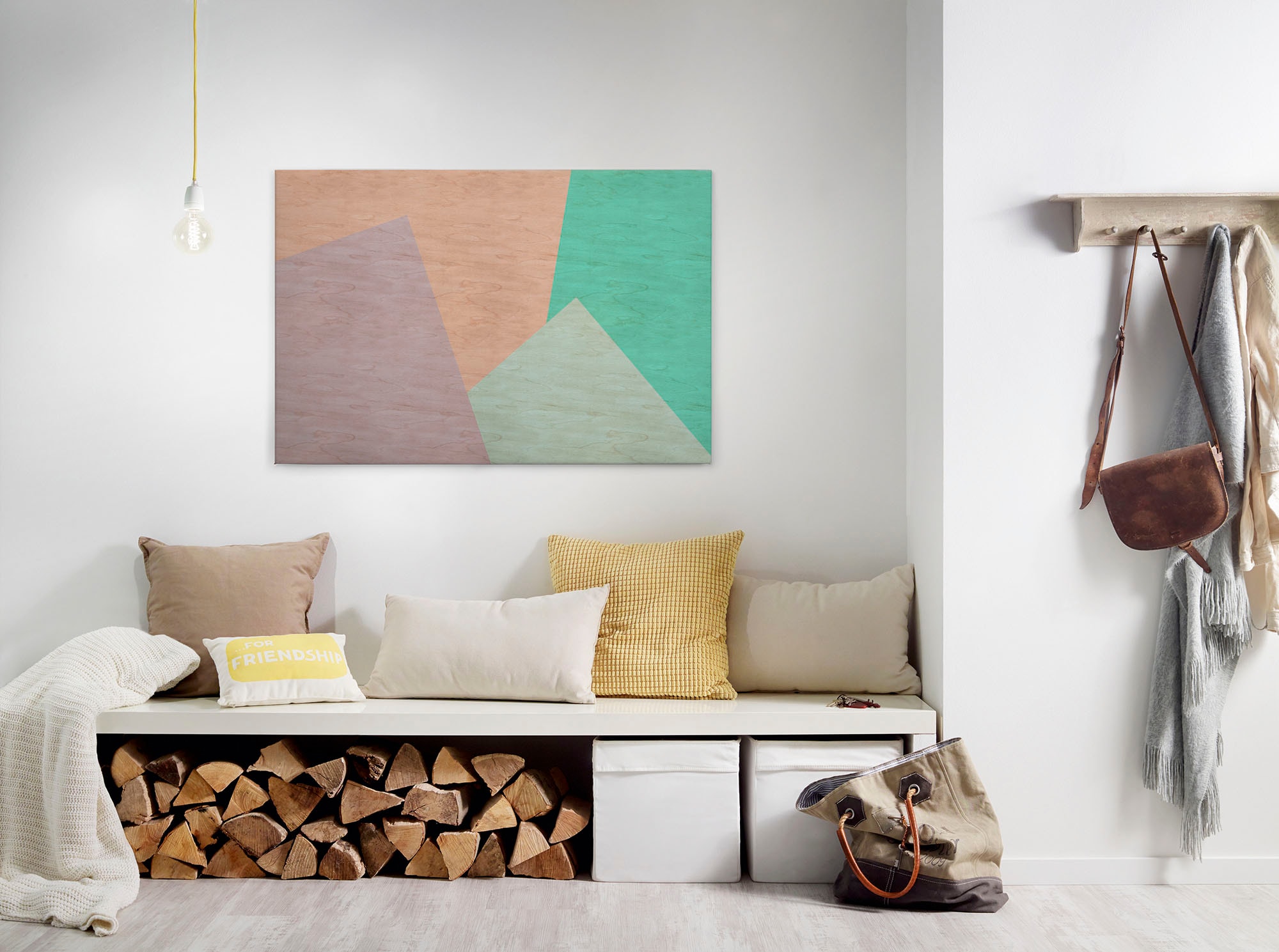 A.S. Création Leinwandbild "inlay" Abstrakt Kunst 1 Stk. tlg. Keilrahmen Farben Bunt Grafisch Abstrakt Leinwand-Bild Wohnzimmer Wand