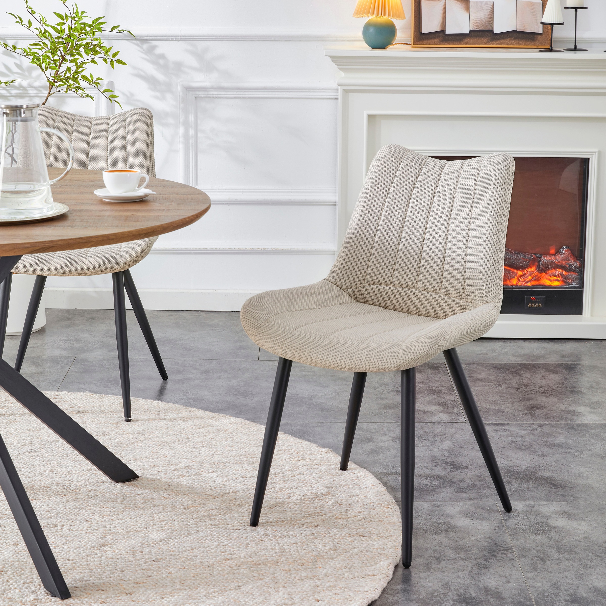 Home affaire Esszimmerstuhl »DAWSON, 2er Set, mit Metallgestell in matt schwarz« (Set) 2 Stk.in verschiedenen Farben, Belsatbarkeit pro Stuhl 120 kg
