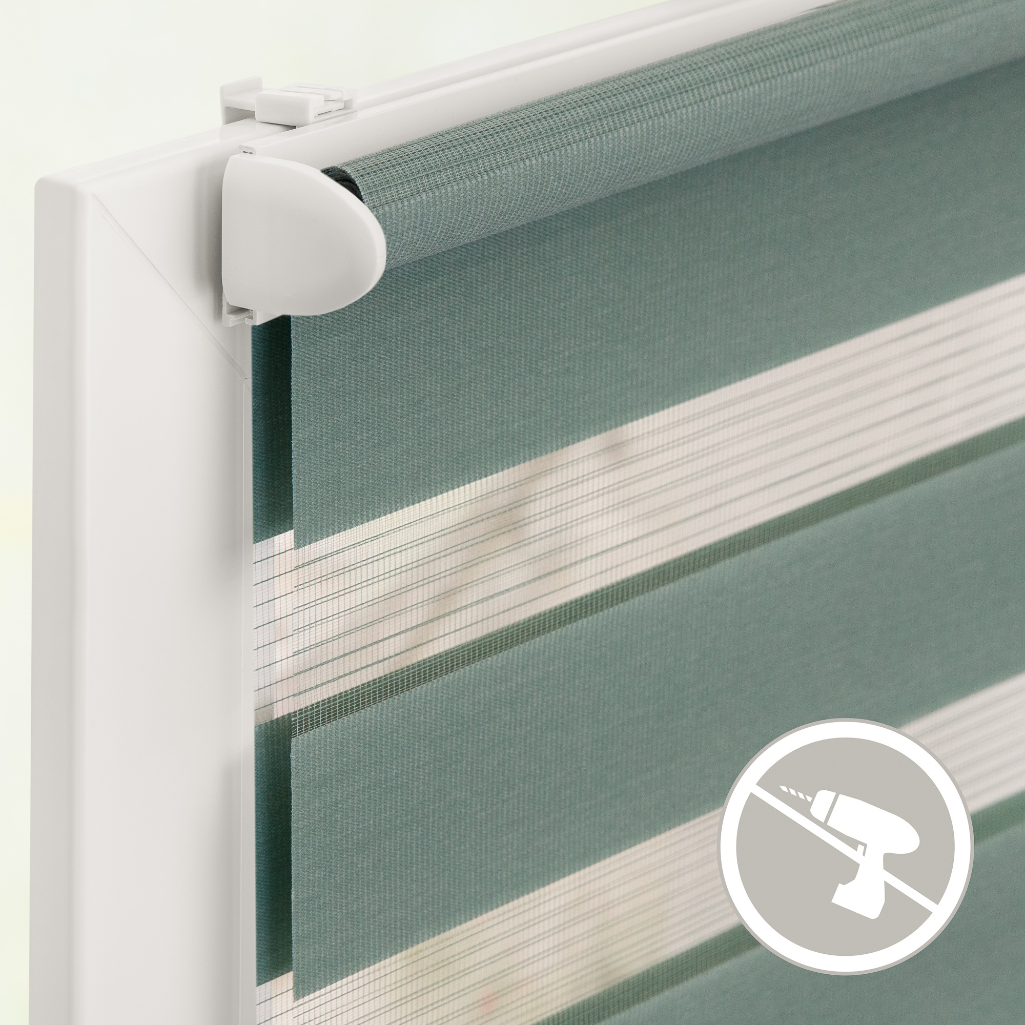 Thumbnail - LICHTBLICK ORIGINAL Doppelrollo "Duo Rollo Klemmfix" Lichtschutz ohne Bohren freihängend Seitenzugrollo, Montage mit bei...