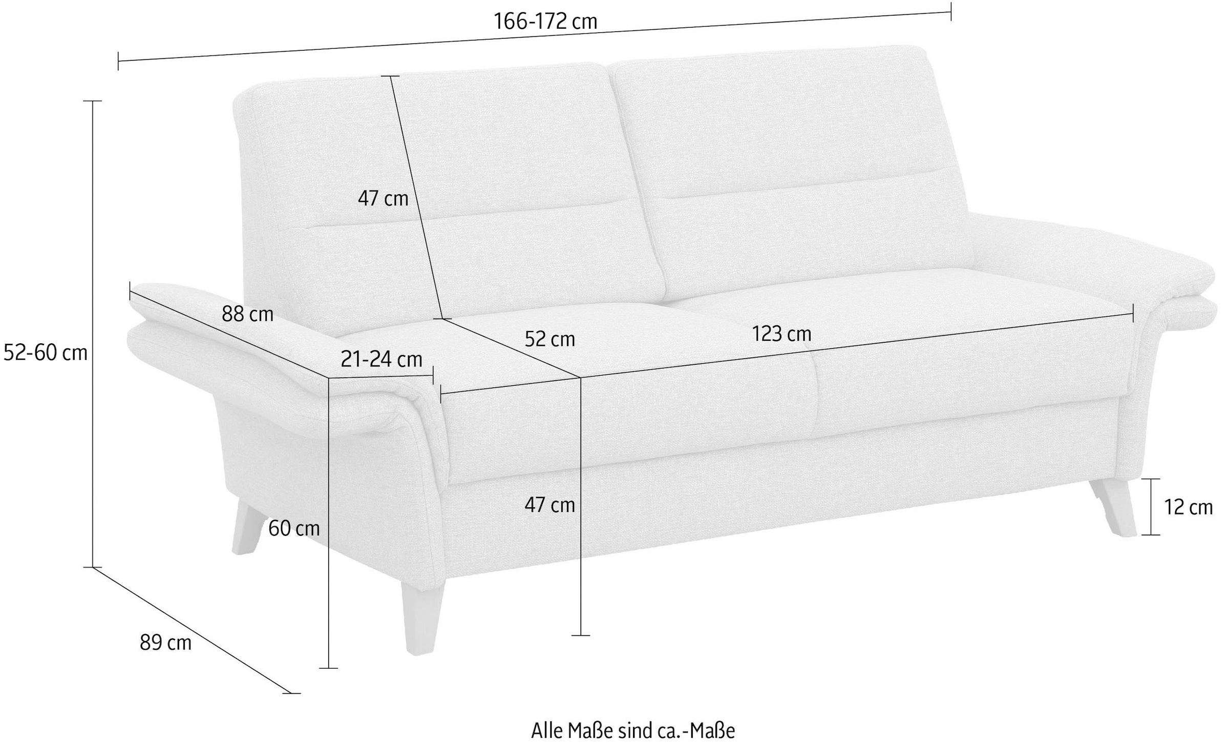 Home affaire 2-Sitzer »Westerland«, Federkern-Polsterung. wahlweise mit Armlehnfunktion