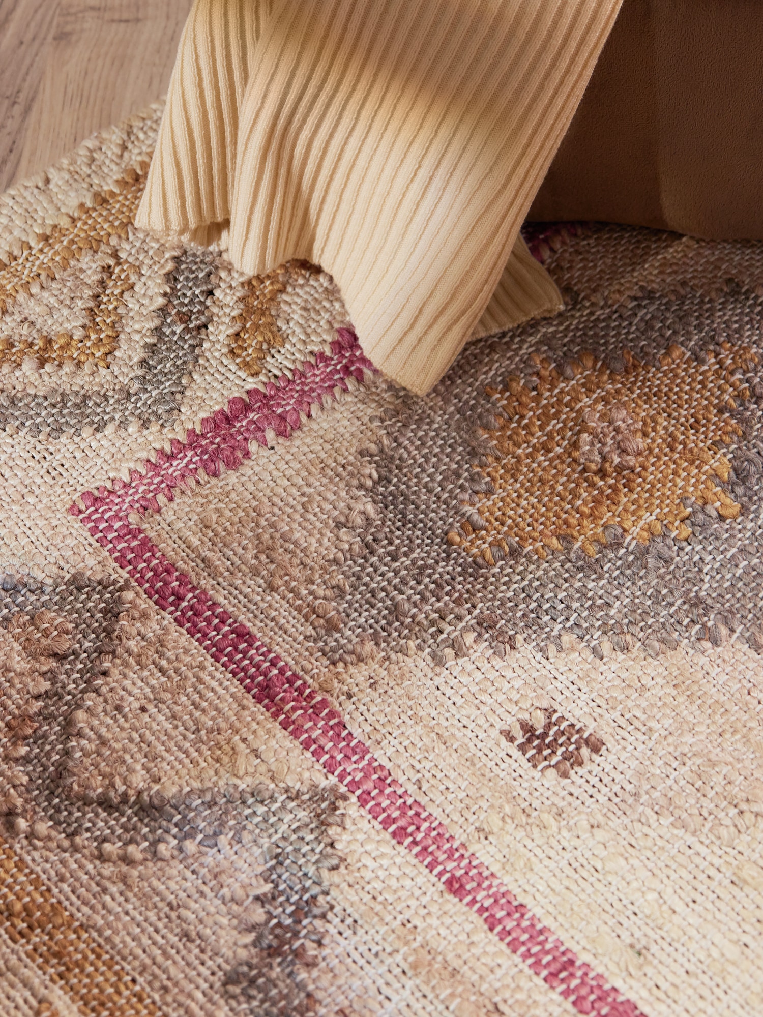 ELLE DECORATION Teppich »Kelim Imani« rechteckig 3 mm Höhe Jute, Baumwolle, Natur, Handgewebt, Kelim, orientalisch, Boho