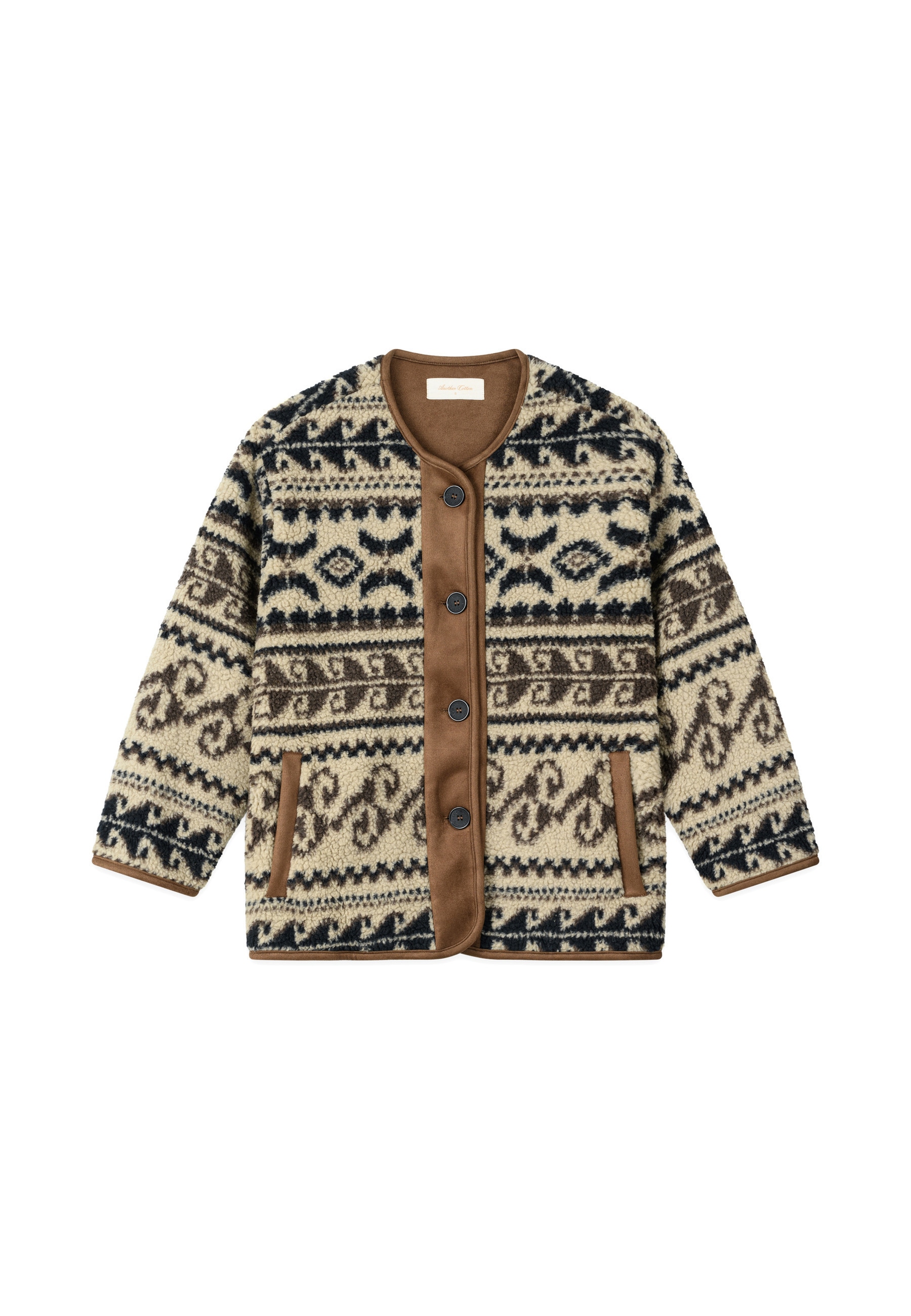 Another Cotton Lab Fleecejacke "Another Cotton Lab Another Cozy Jacket" 1 Stk. tlg. ohne Kapuze