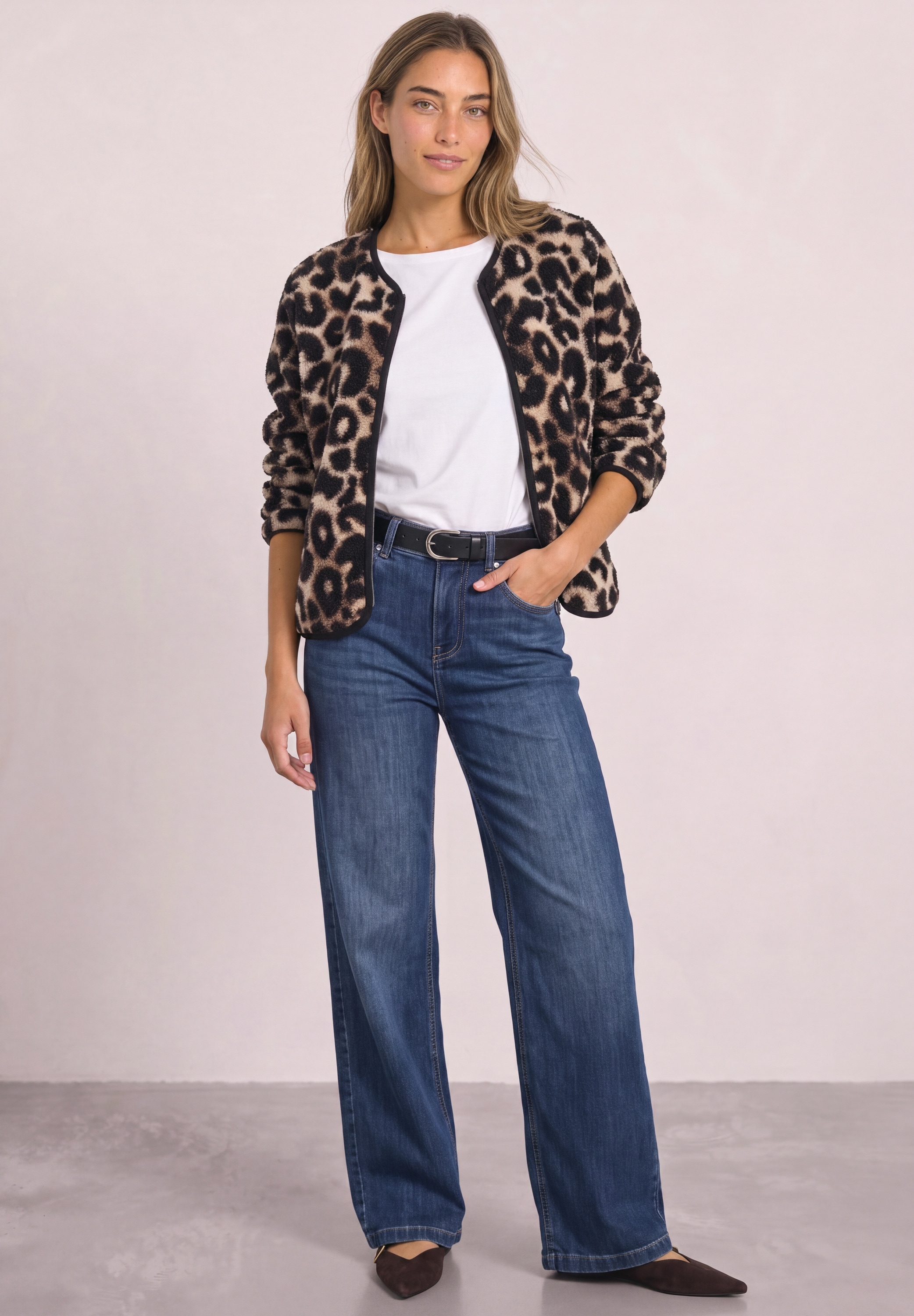 STREET ONE Fellimitatjacke ohne Kapuze mit allover Print