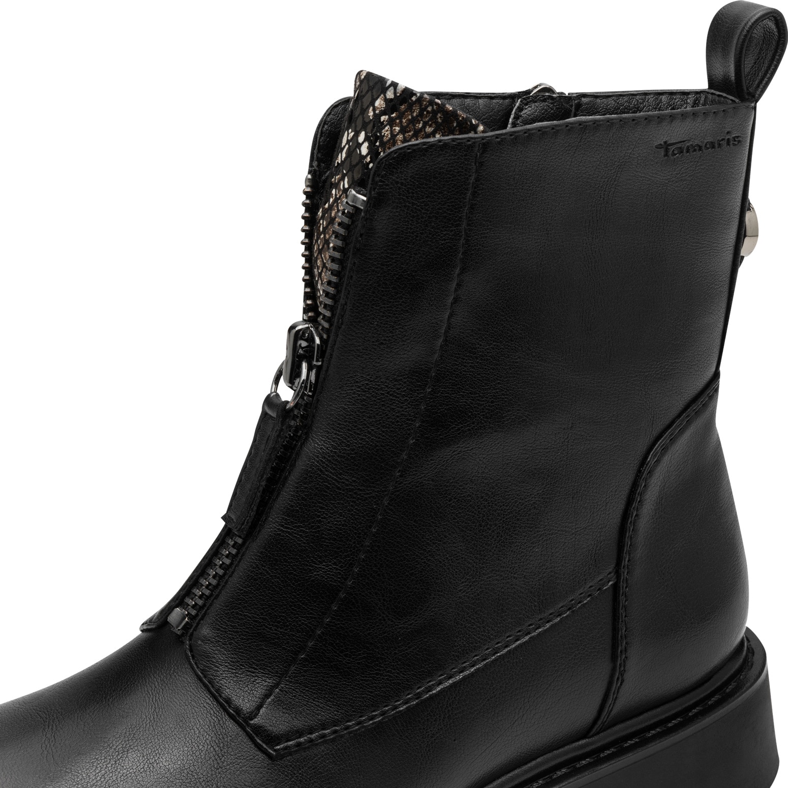 Tamaris Stiefelette, Blockabsatz, Boots mit Front- und Innenreißverschluss