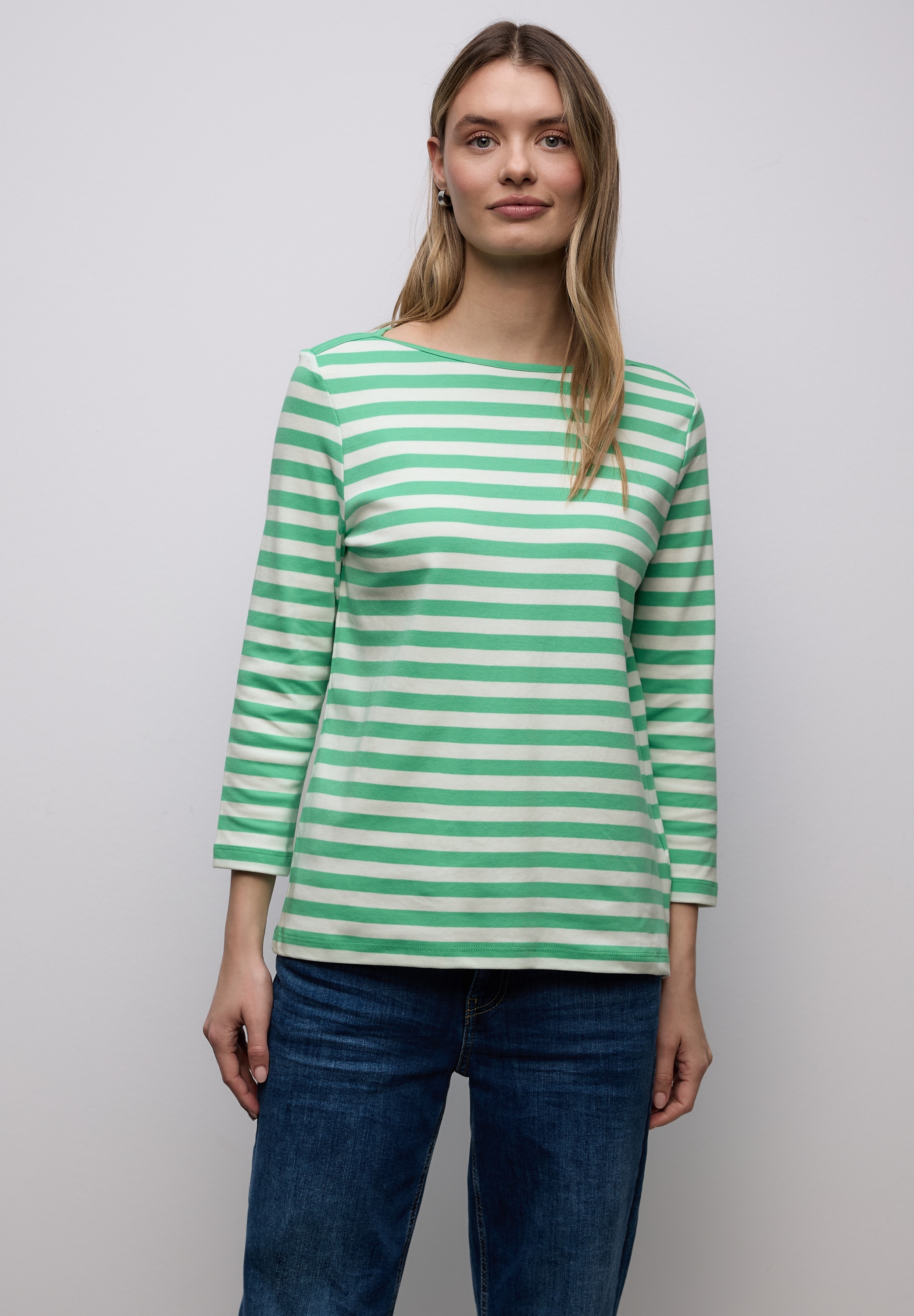 STREET ONE 3/4-Arm-Shirt aus reiner Baumwolle
