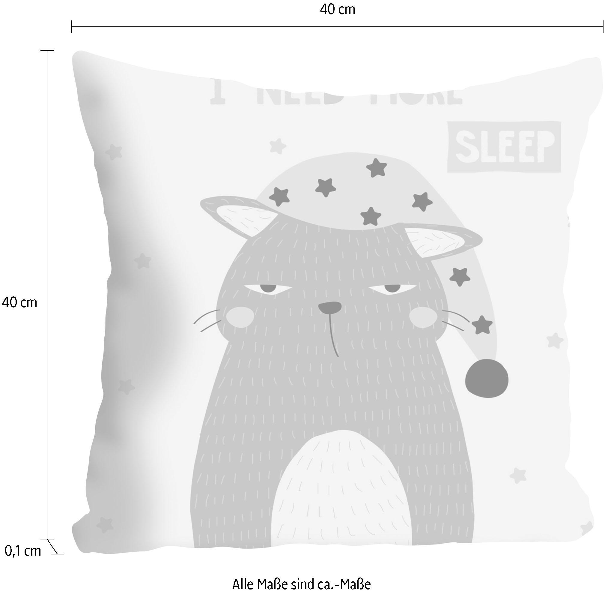queence Dekokissen »»More sleep«« Kissenhülle ohne Füllung, 1 Stück