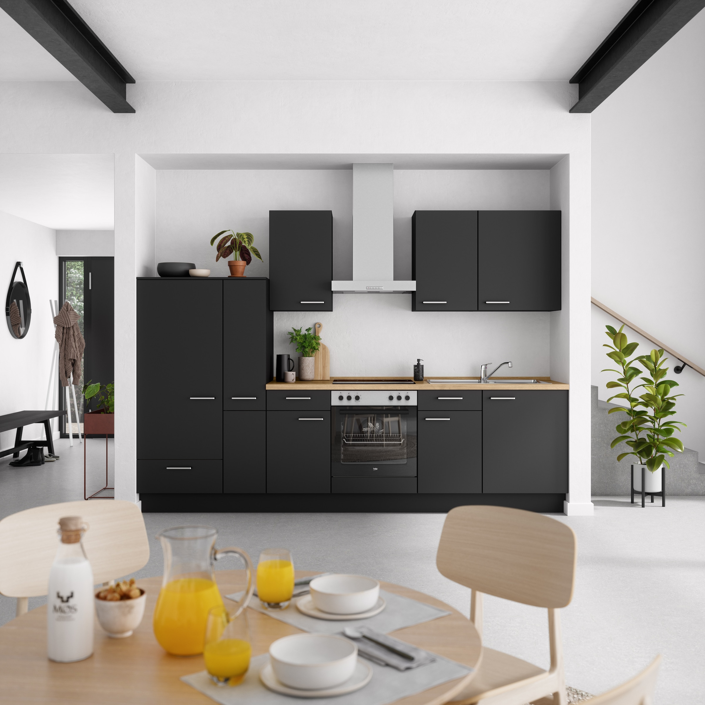 nobilia® Küchenzeile »"Touch I"«, vormontiert, Ausrichtung wählbar, Breite 300 cm, wahlw. mit E-Geräten