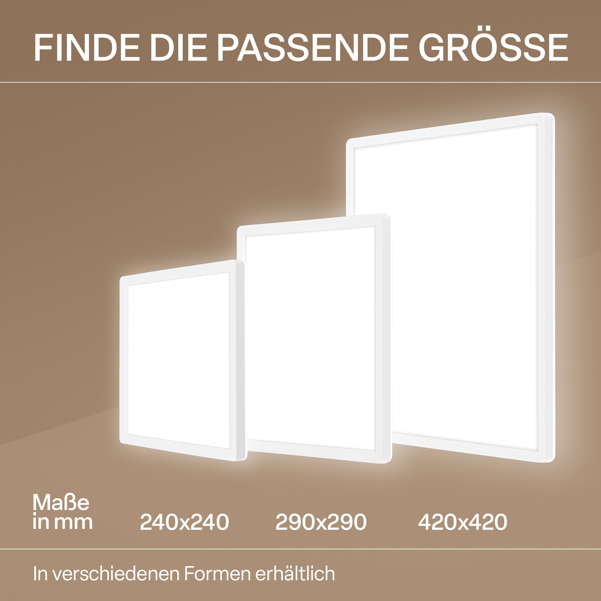 B.K.Licht LED Panel »SHALLOW« LED-Board 1 Stk. Neutralweiß 42x42x3 cm, Badlampe, Badezimmer, Küche, Wohnzimmer
