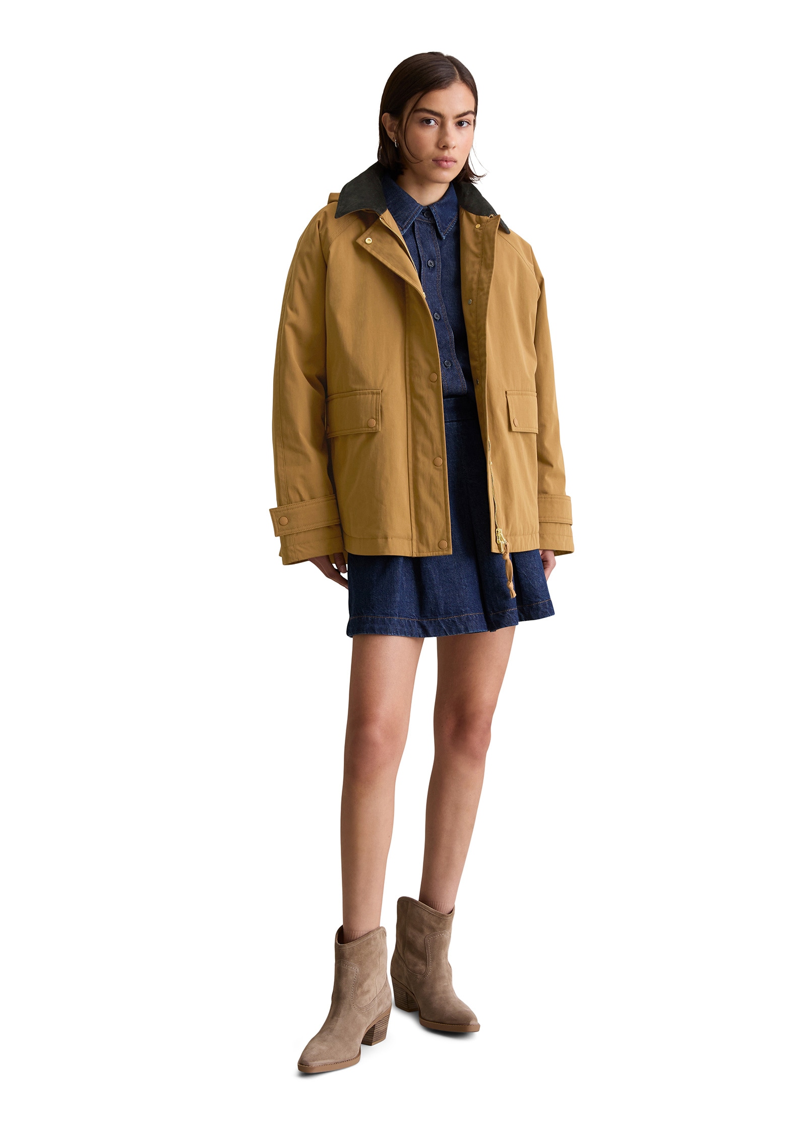 Marc O'Polo DENIM Kurzmantel »aus Waxed-ORganic-Cotton-Nylon-Mix«