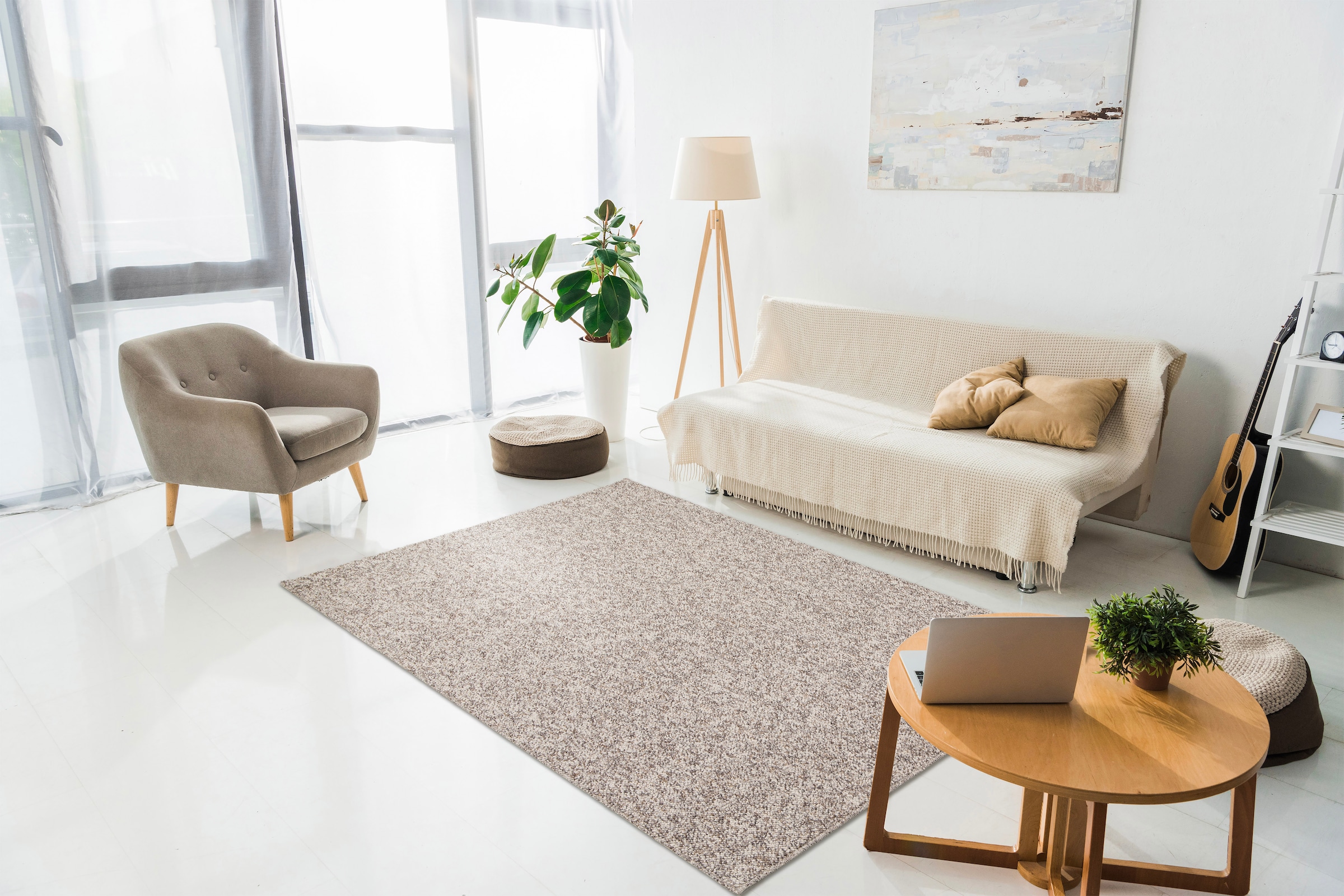 Primaflor-Ideen in Textil Teppich "Teppich LINO, Made in Belgium" rechtecki günstig online kaufen