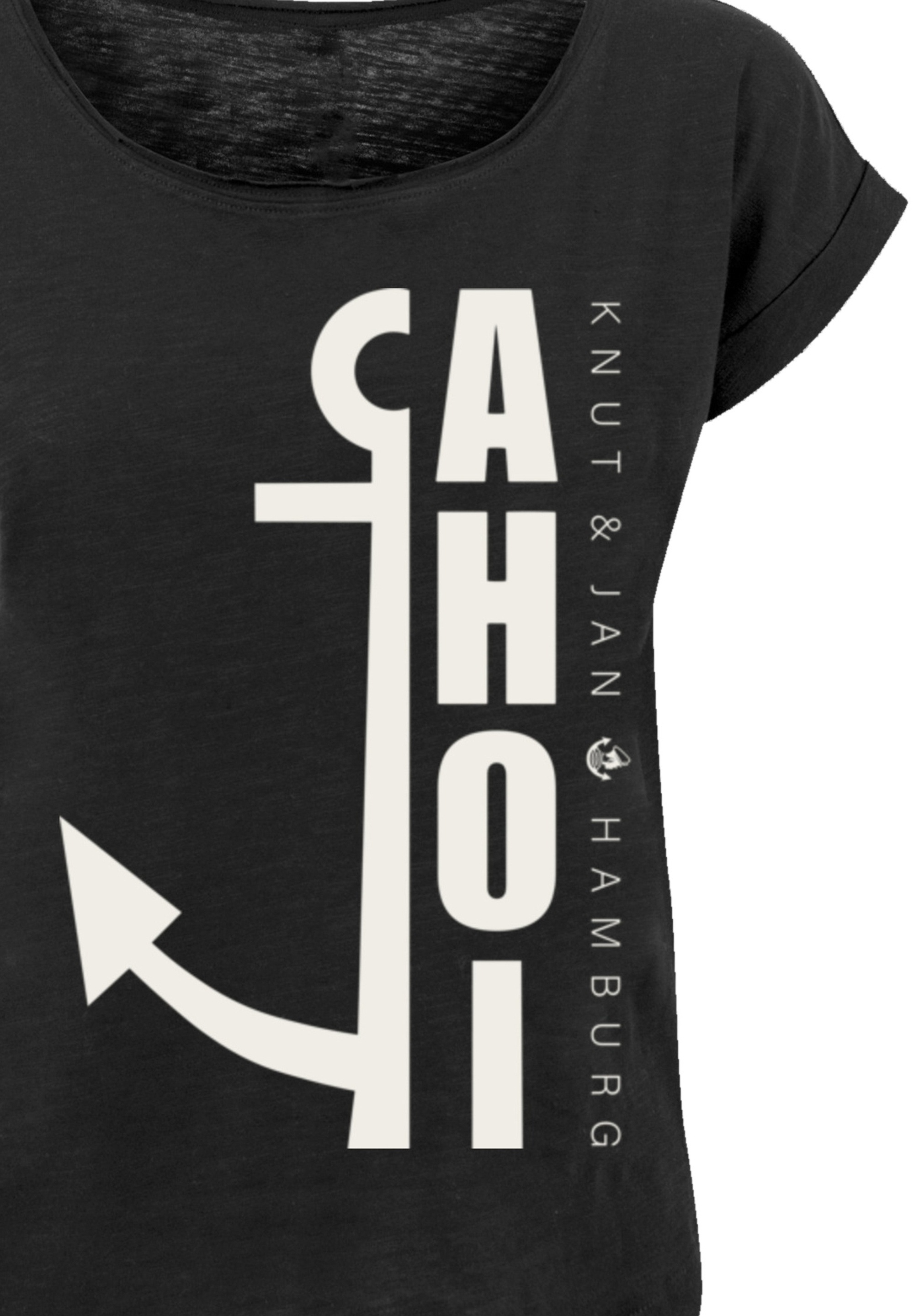 F4NT4STIC T-Shirt »PLUS SIZE Ahoi Anker Crop Knut & Jan Hamburg«, Print