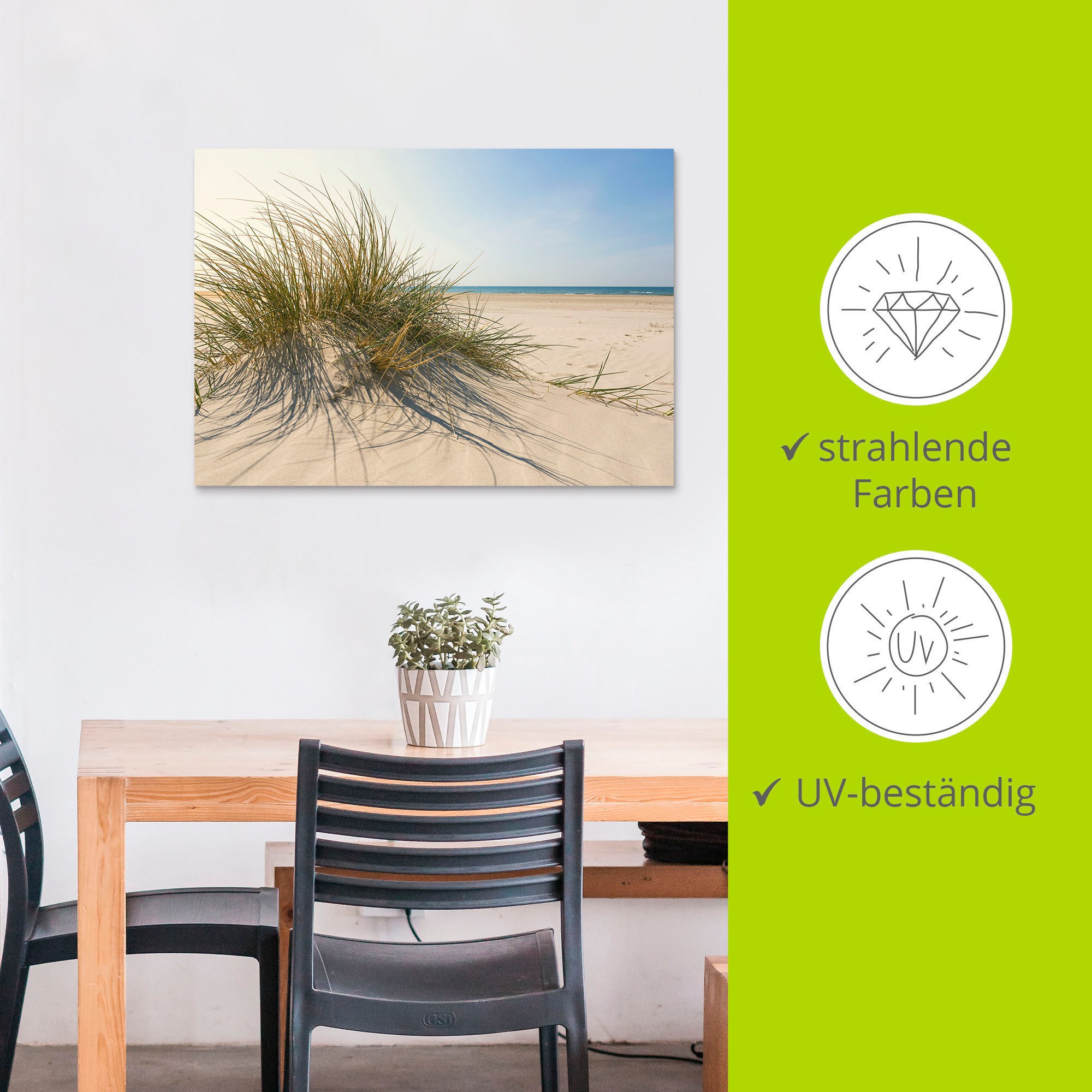 Artland Wandbild »Strandgras«, Küste, (1 St.), als Alubild, Outdoorbild, Leinwandbild, Poster, Wandaufkleber