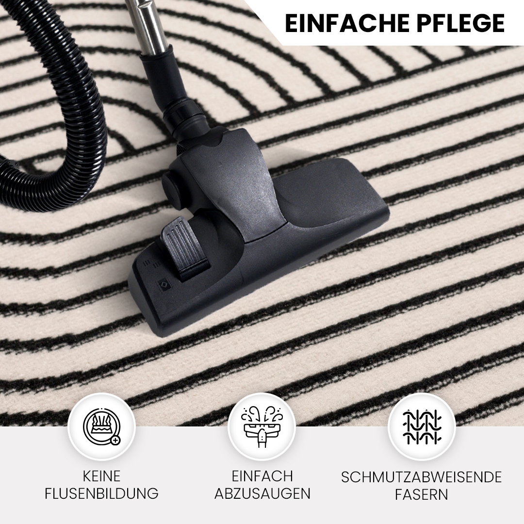 Livabliss Teppich »DEHLI«, rechteckig, 11 mm Höhe, Skandinavischer Teppich, Moderner Kurzflor Boho-Wohnzimmerteppich