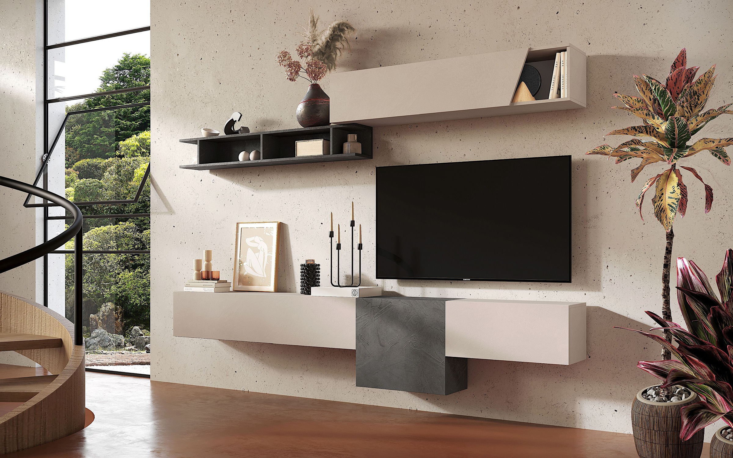 INOSIGN Wohnwand "Infinity, 5tlg. Breite 262 cm, moderne Mediawand" 5 Stk. günstig online kaufen