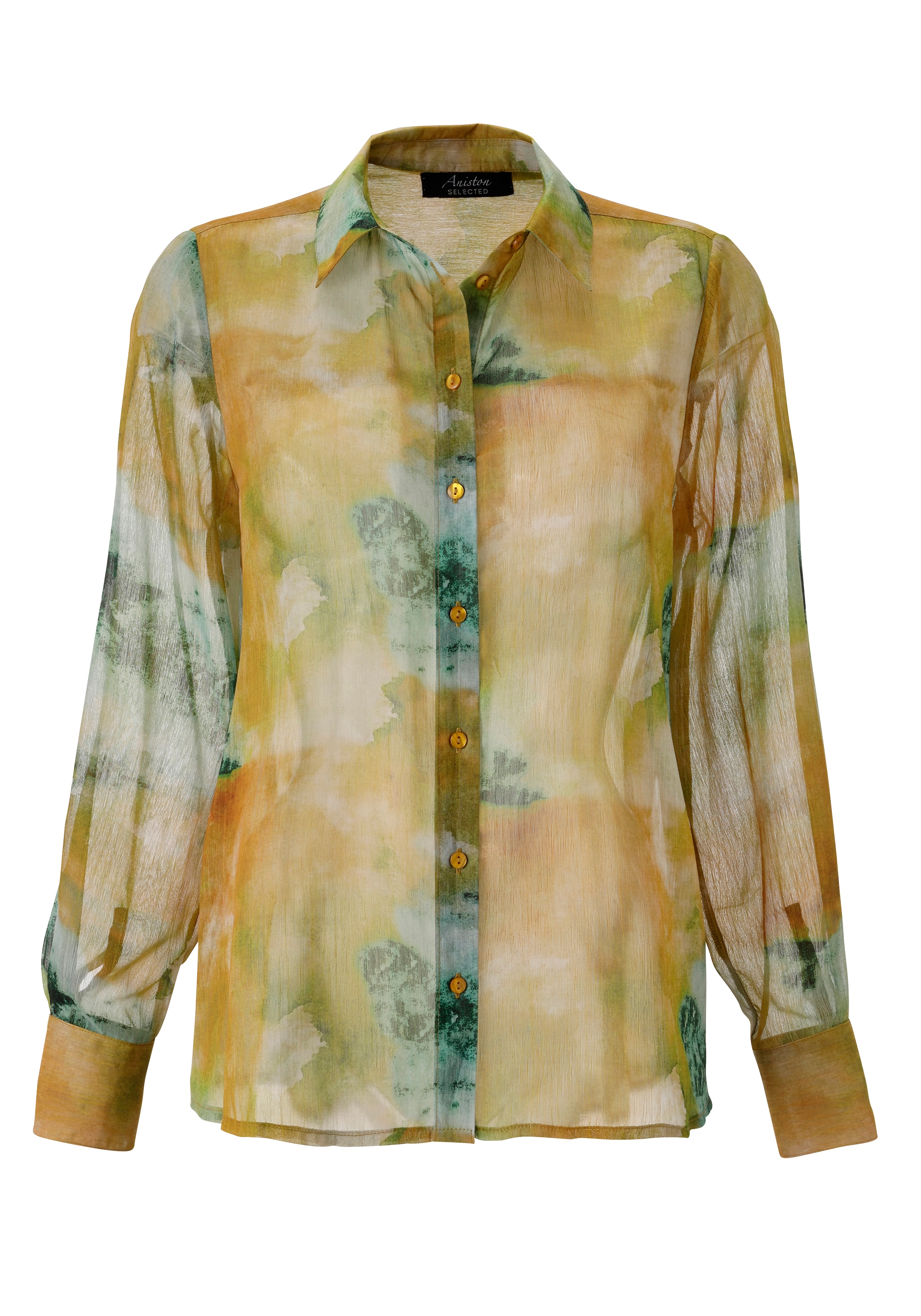 Aniston SELECTED Hemdbluse, aus leicht transparentem Chiffon - NEUE KOLLEKTION