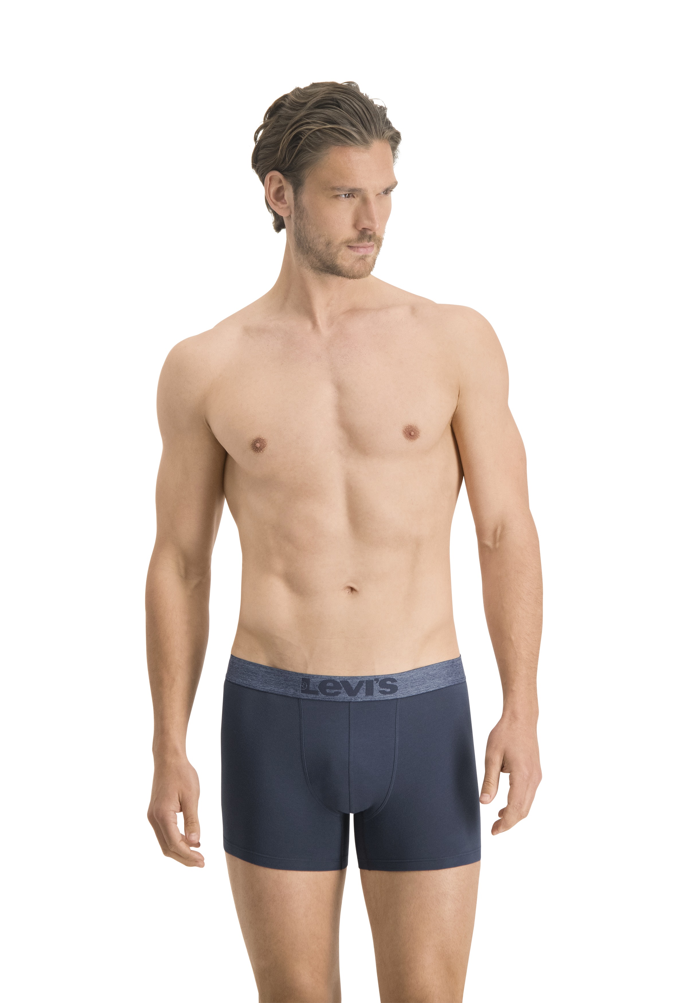 Thumbnail - Levis Boxershorts "LEVIS MEN MEL WB BOXER BRIEF ORG CO 2P" 2er Pack, mit breitem Logobund