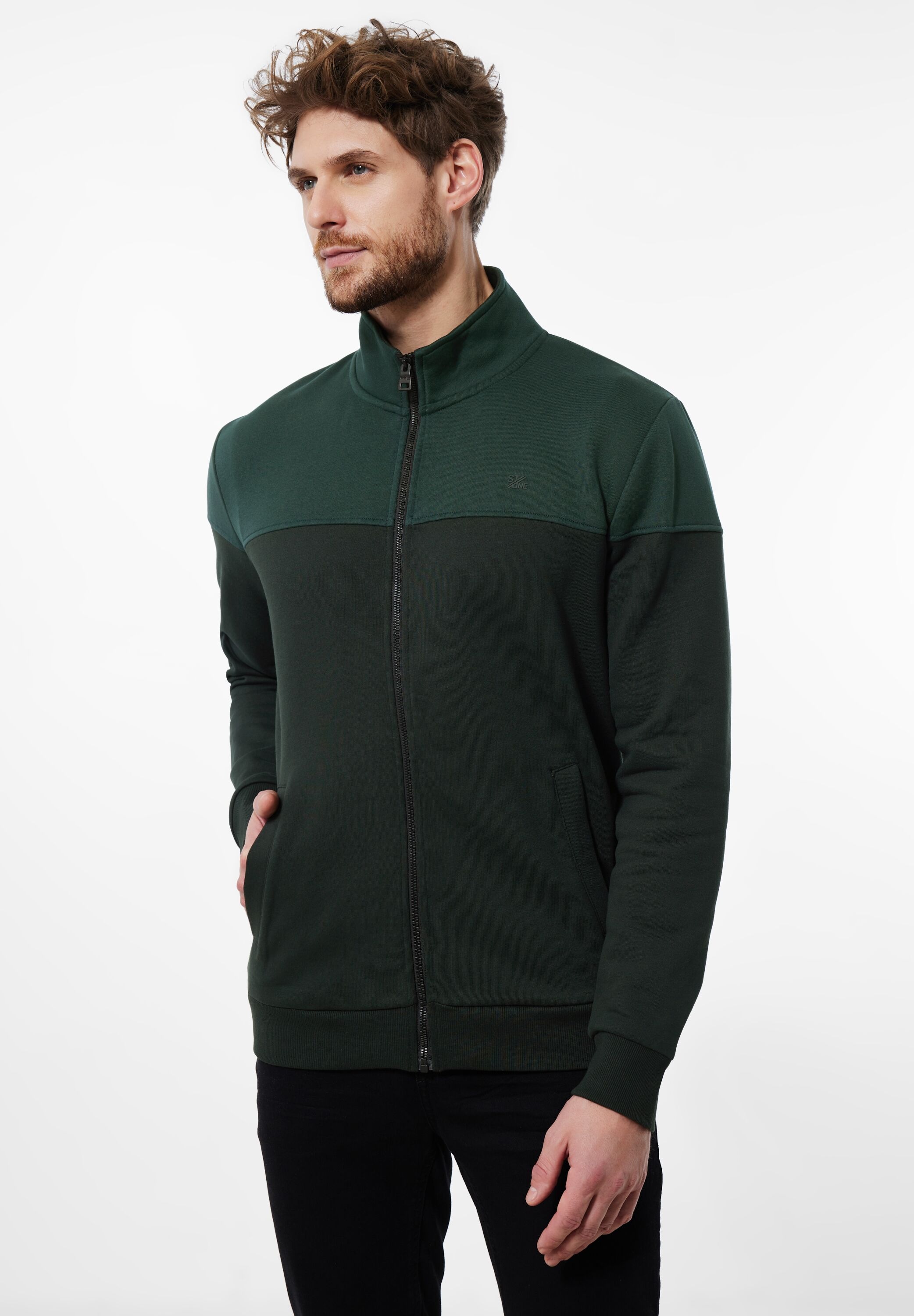 STREET ONE MEN Sweatjacke aus softem Materialmix