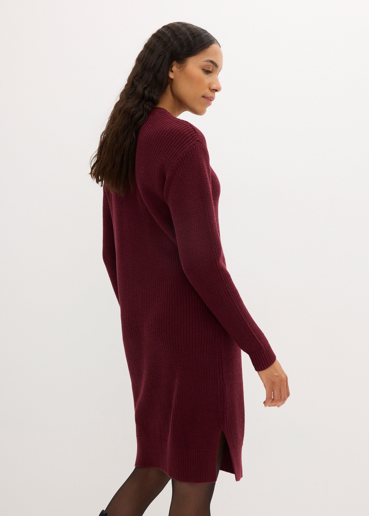 bonprix Strickkleid Oversize-Rippstrick, bequeme Passform, seitliche Schlitze